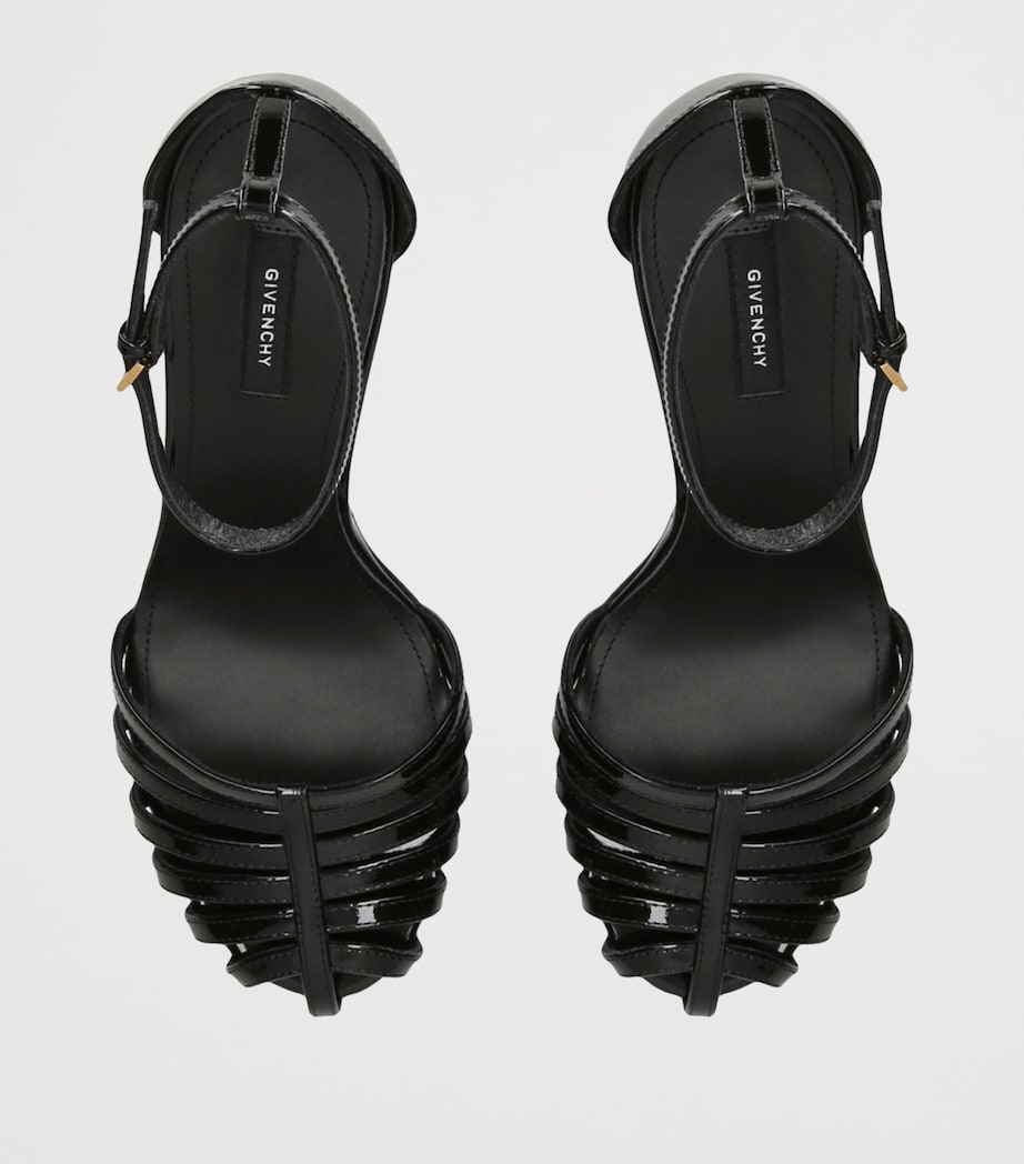 Leather Cage Sandals 95 BLACK Image 4
