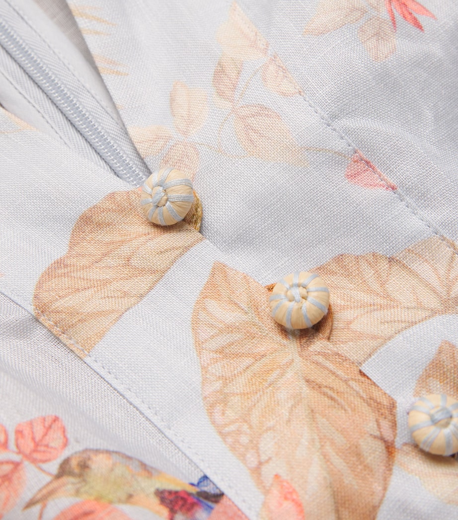 Linen Palm Ascension Mini Dress LBPFL LBLUE PF Image 4