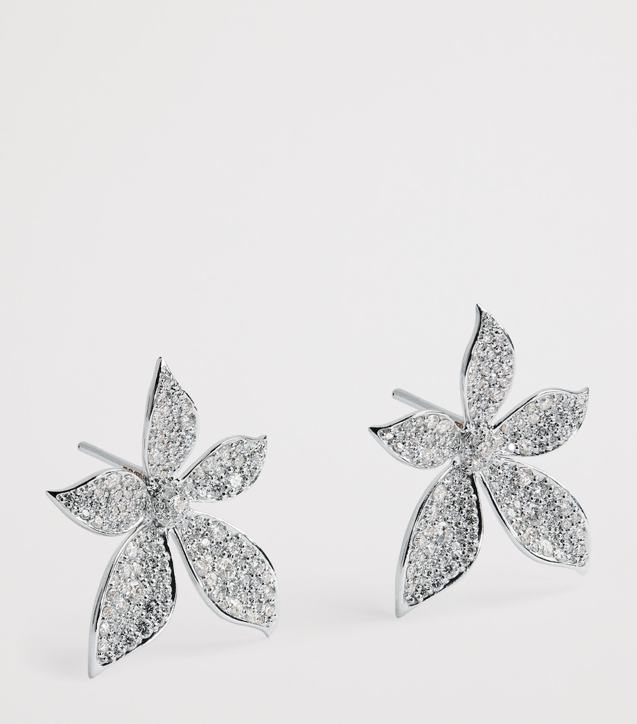White Gold and Diamond Secret Garden Gloria Earrings WHITE GOLD Image 3