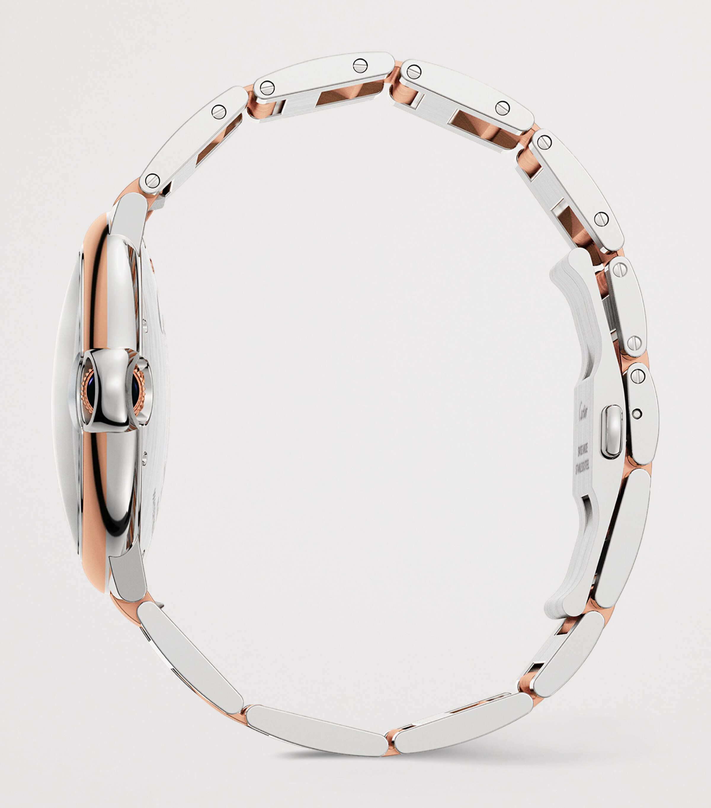 Cartier Rose Gold and Stainless Steel Ballon Bleu de Cartier Watch 42mm Silvered Image 3