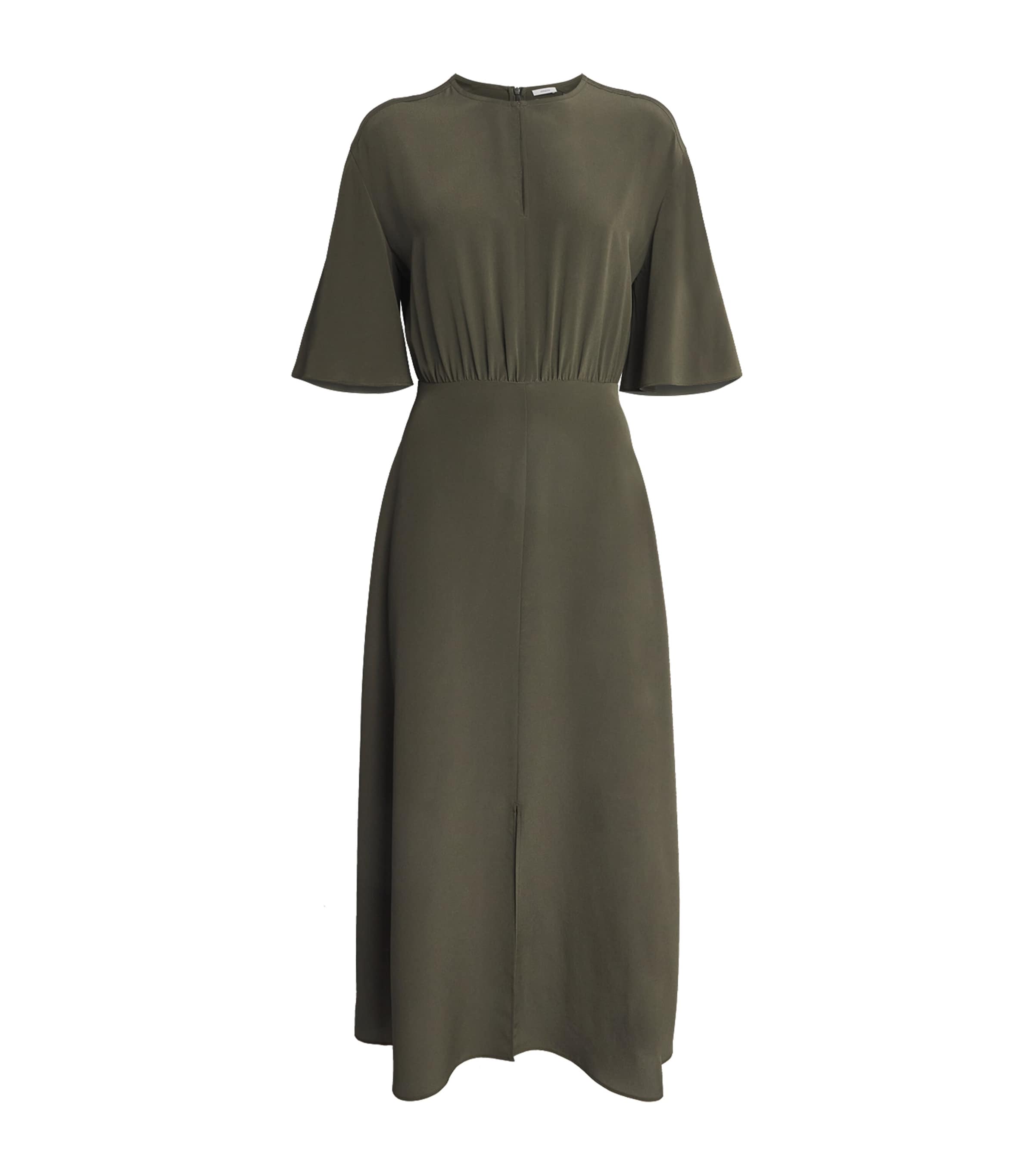 Joseph Womens Silk Crepe Silsila Midi Dress Palm Leaf Image 1