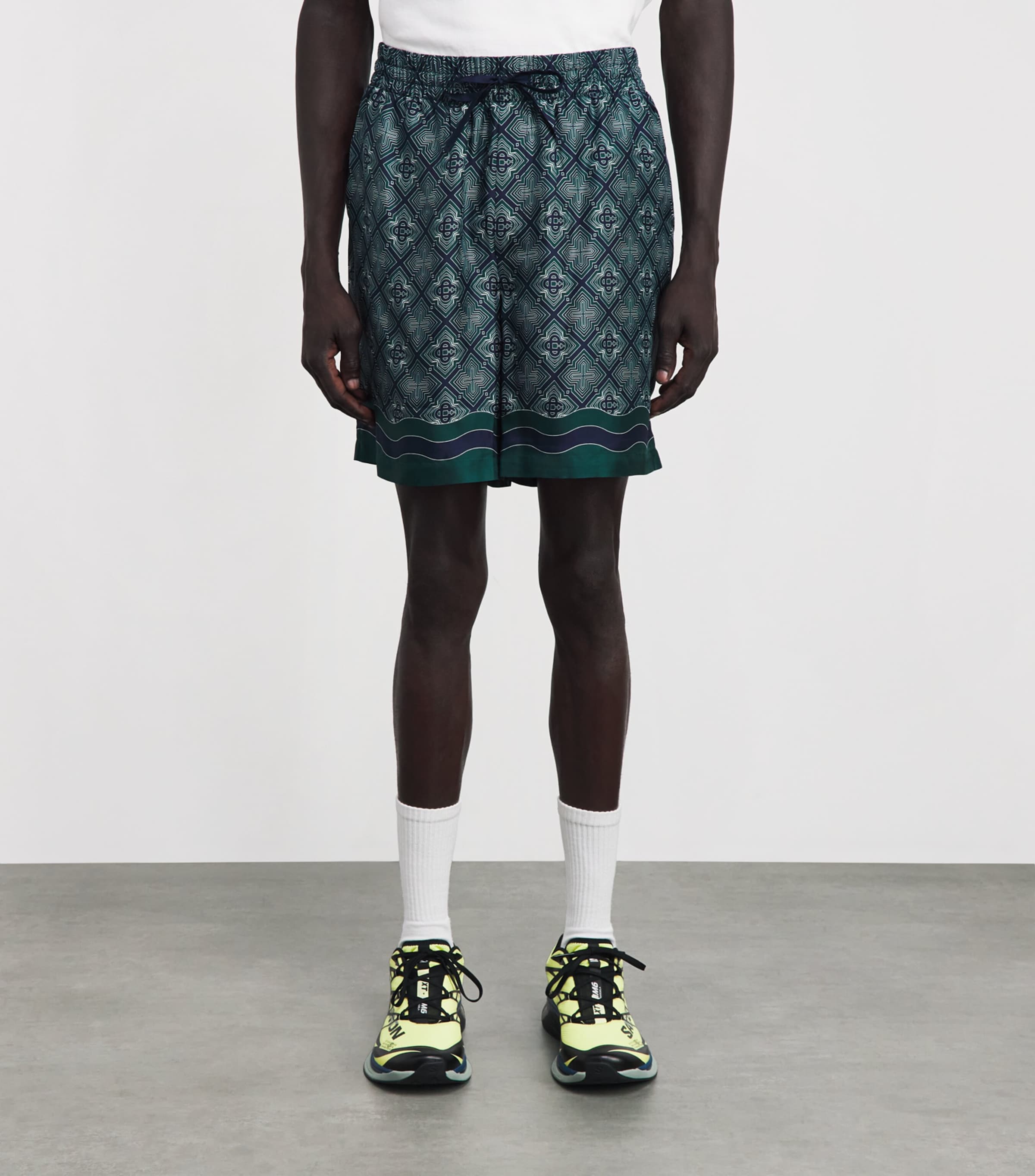 Casablanca Mens Silk Radiating Monogram Shorts Radiating Monogram Image 4