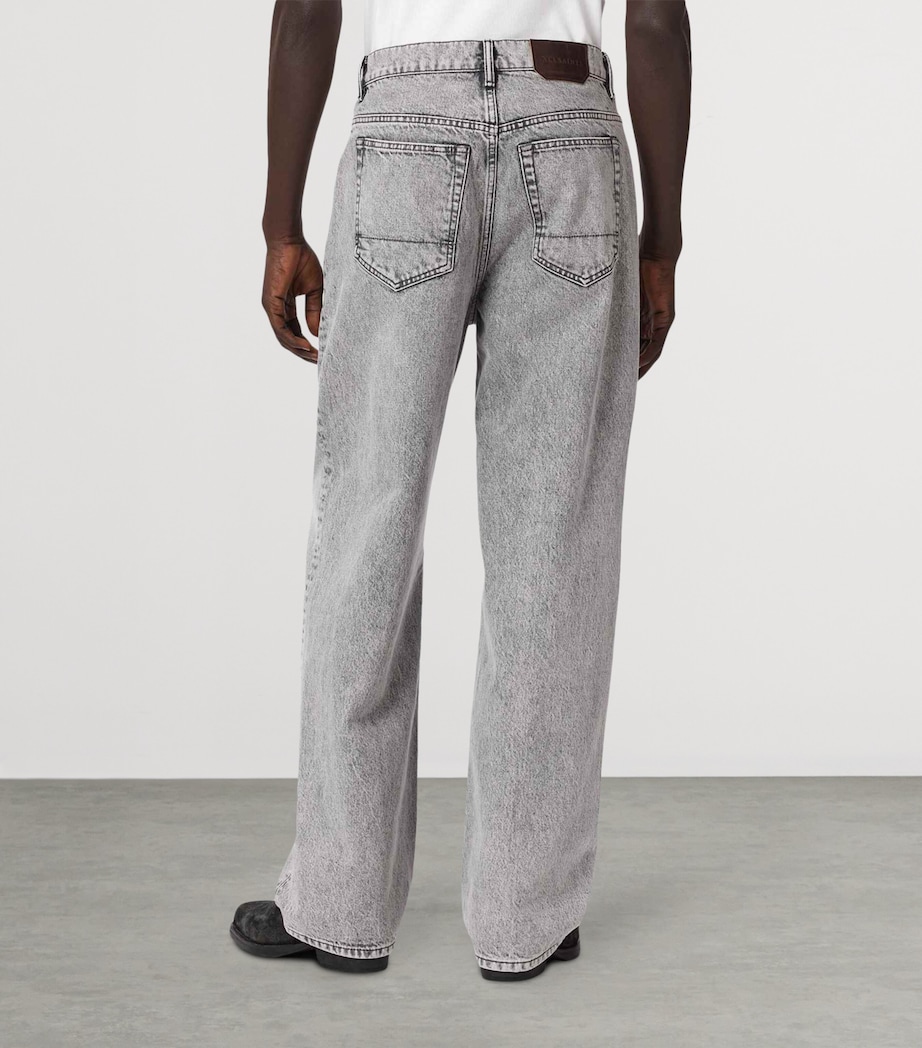 AllSaints Mens Rivet Slouch Tapered Jeans Washed Grey Image 4