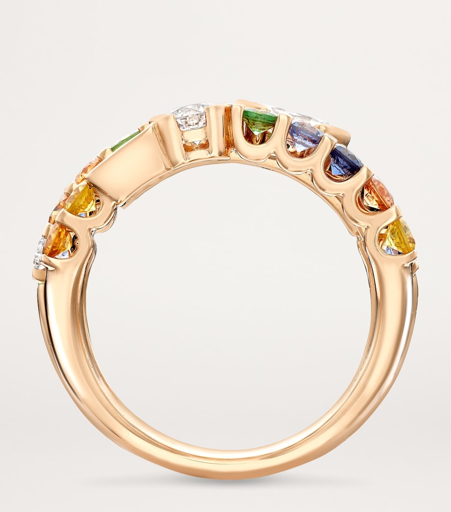 Rose Gold, Diamond, Tsavorite and Sapphire Play of Light Ring ROSE GOLD Image 4