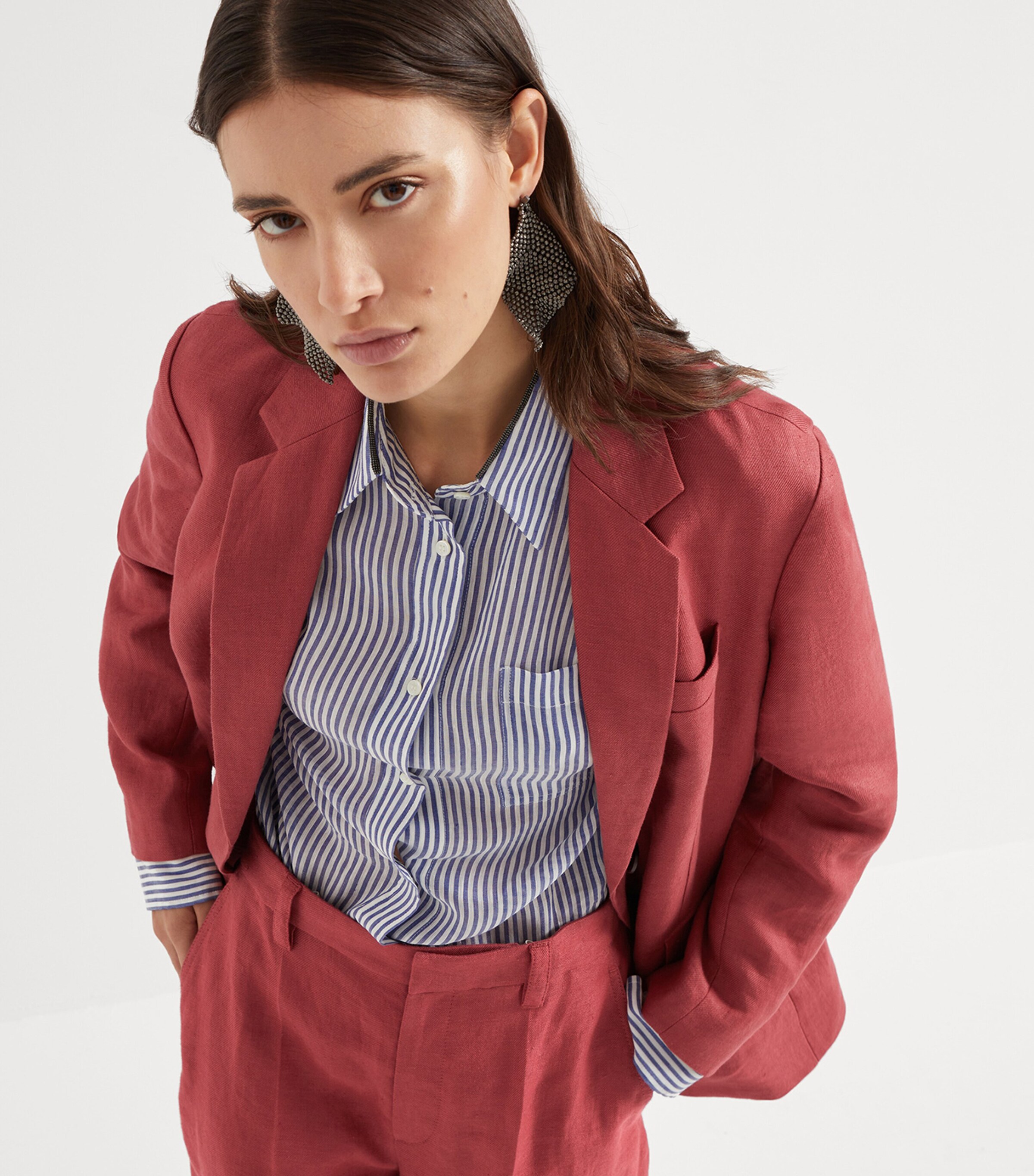 Brunello Cucinelli Hemp-Linen Single-Breasted Blazer