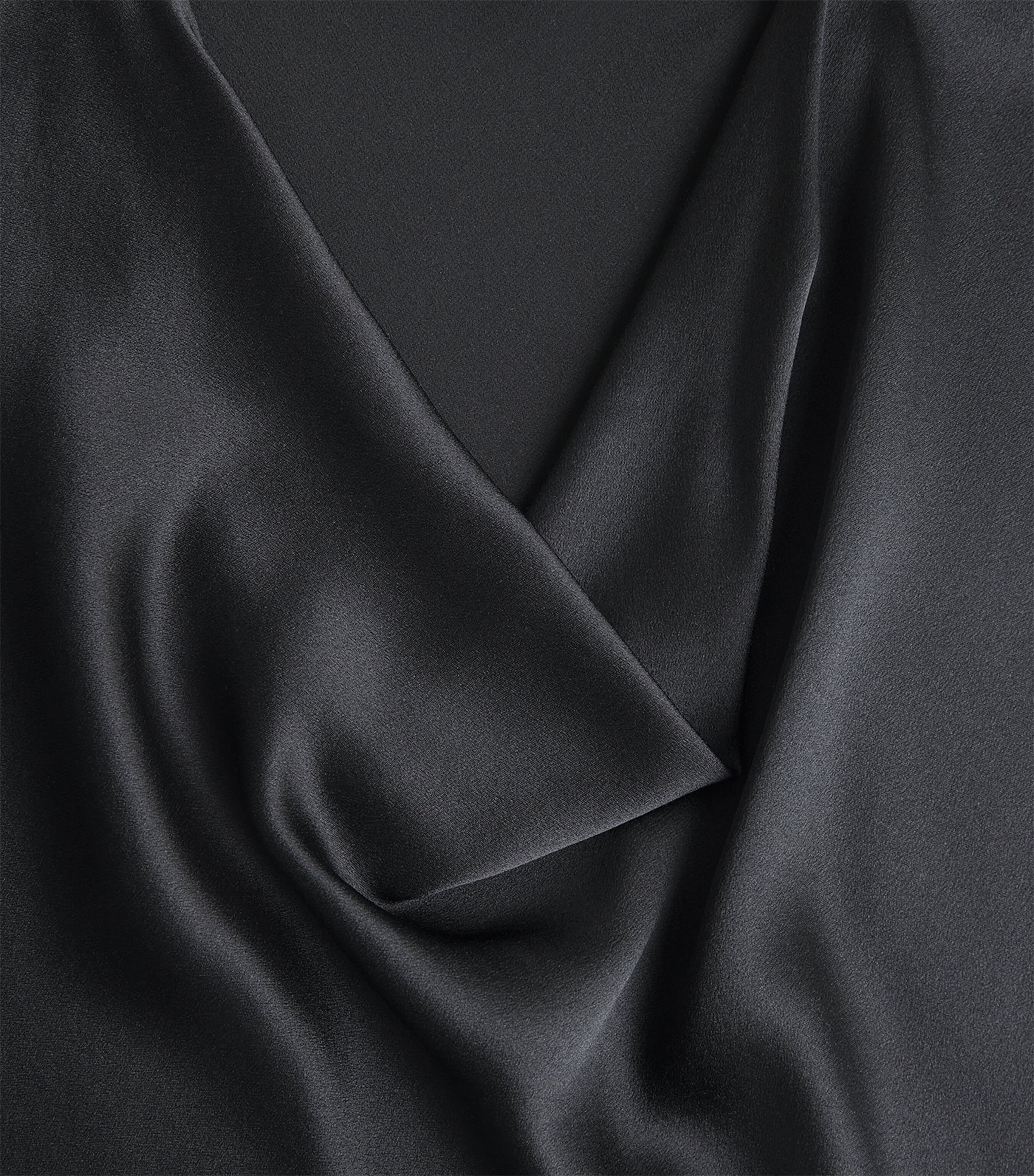 Silk Cowl-Neck Blouse 001BLK Image 5