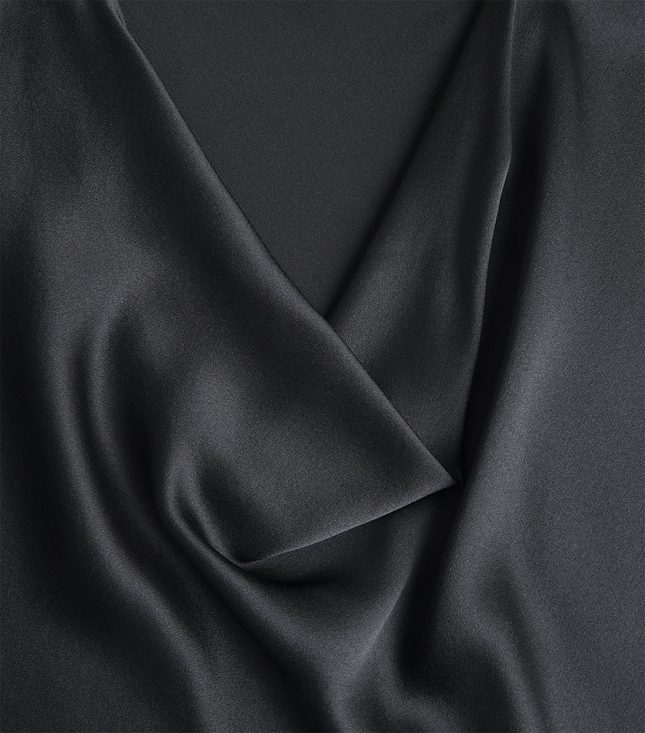 Silk Cowl-Neck Blouse 001BLK Image 5