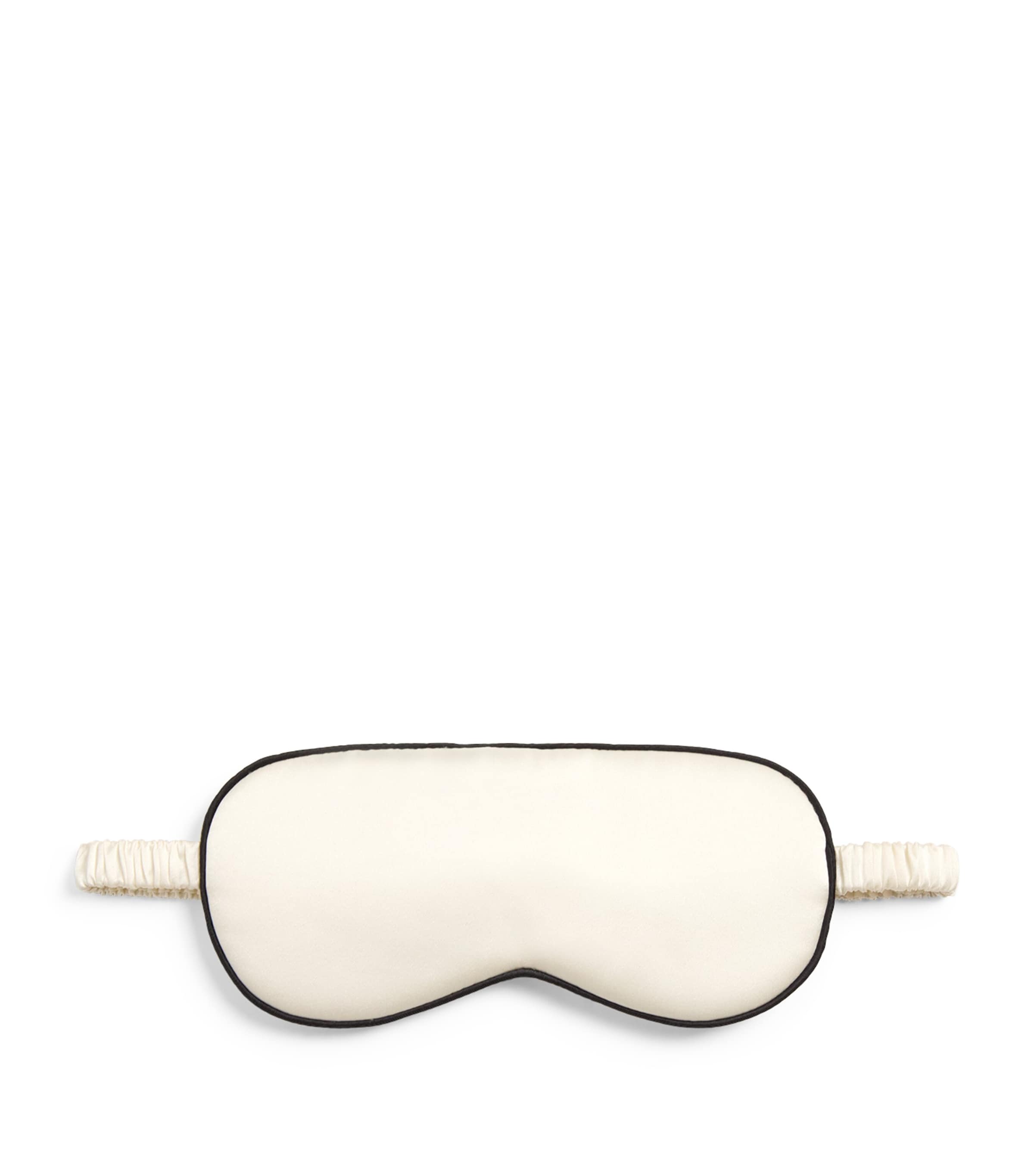 Harrods Womens Silk Satin Sleep Mask Ivory Image 1