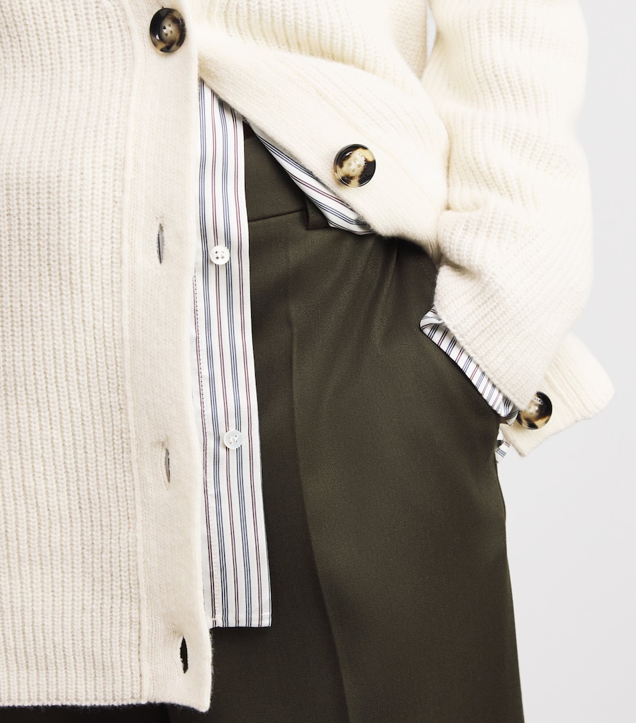 Virgin Wool-Blend Longline Cardigan 2040 OFF WHITE Image 6