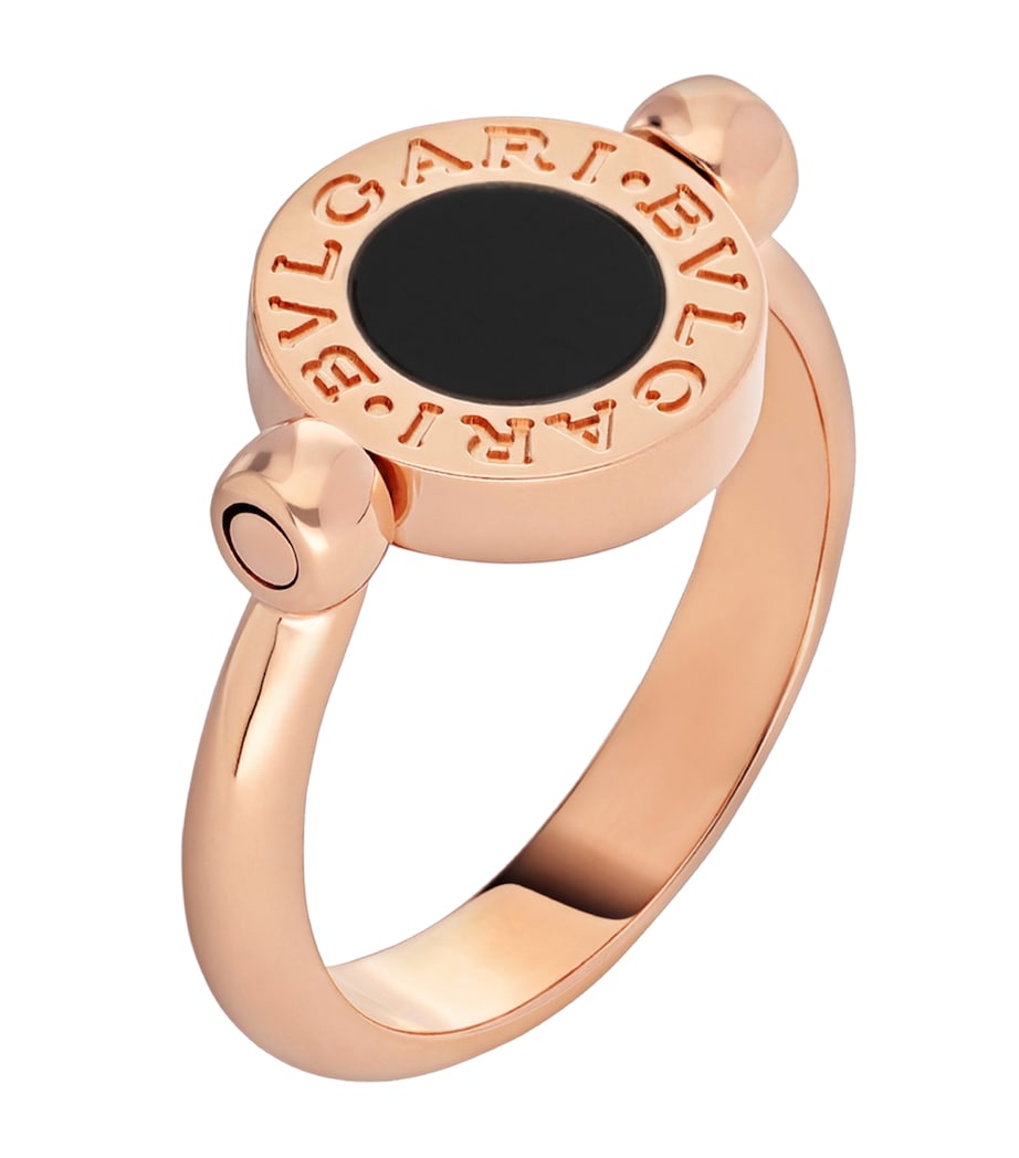 Rose Gold, Mother-of-Pearl and Onyx BVLGARI BVLGARI Flip Ring PINK GOLD Image 1