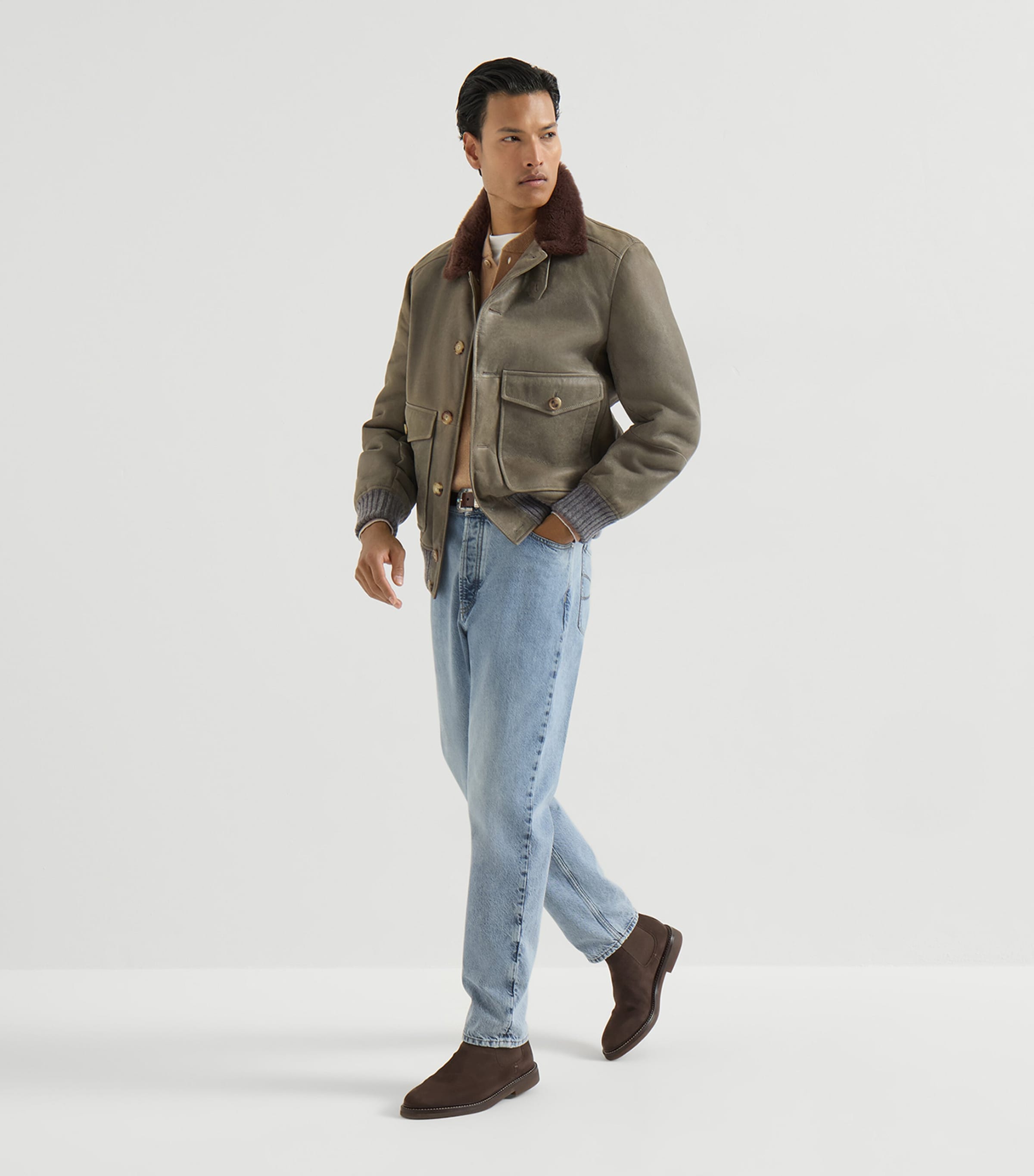 Brunello Cucinelli Mens Cashmere Button-Up Sweater Image 5