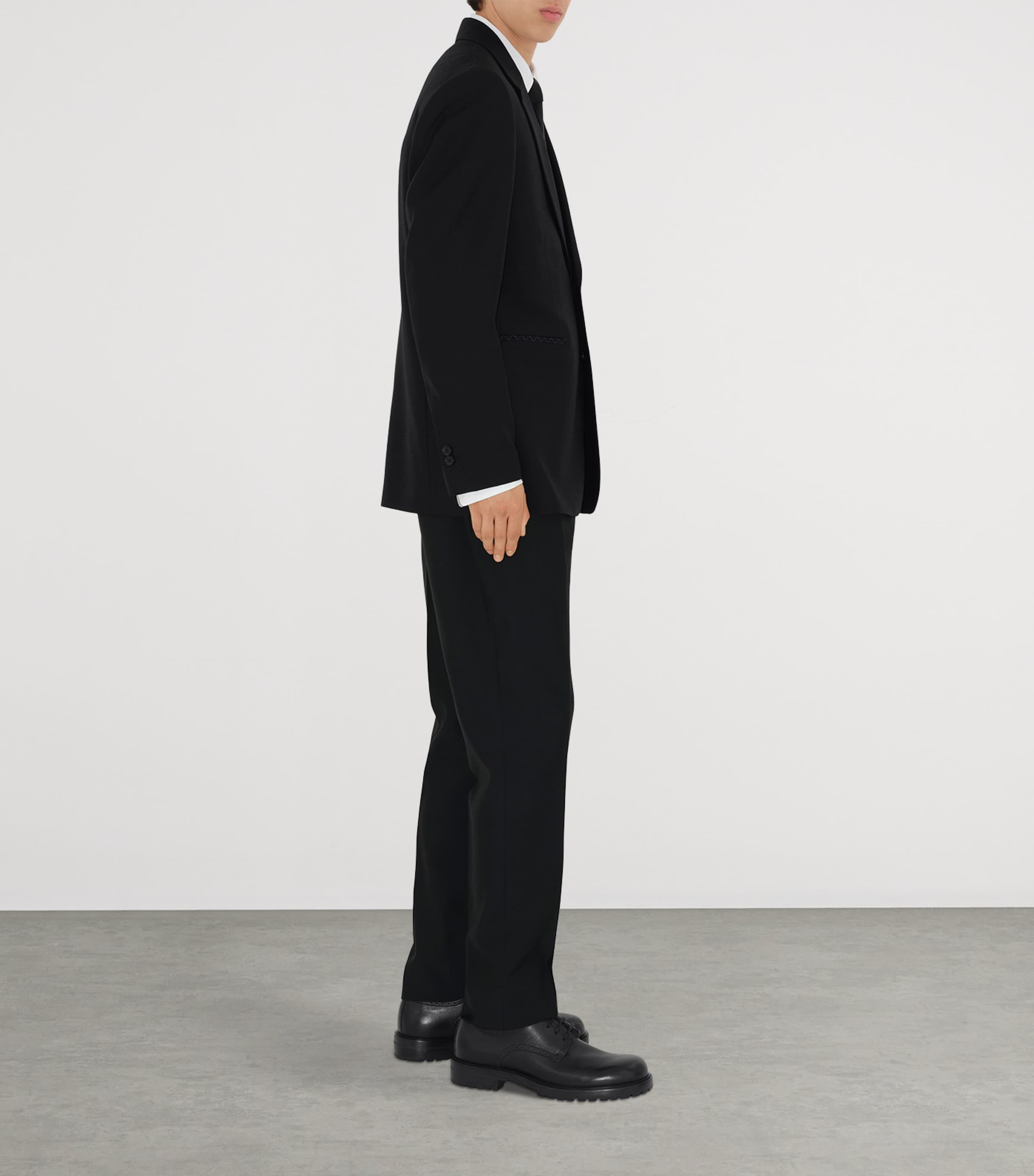 Wool Twill Slim Trousers BLACK Image 3