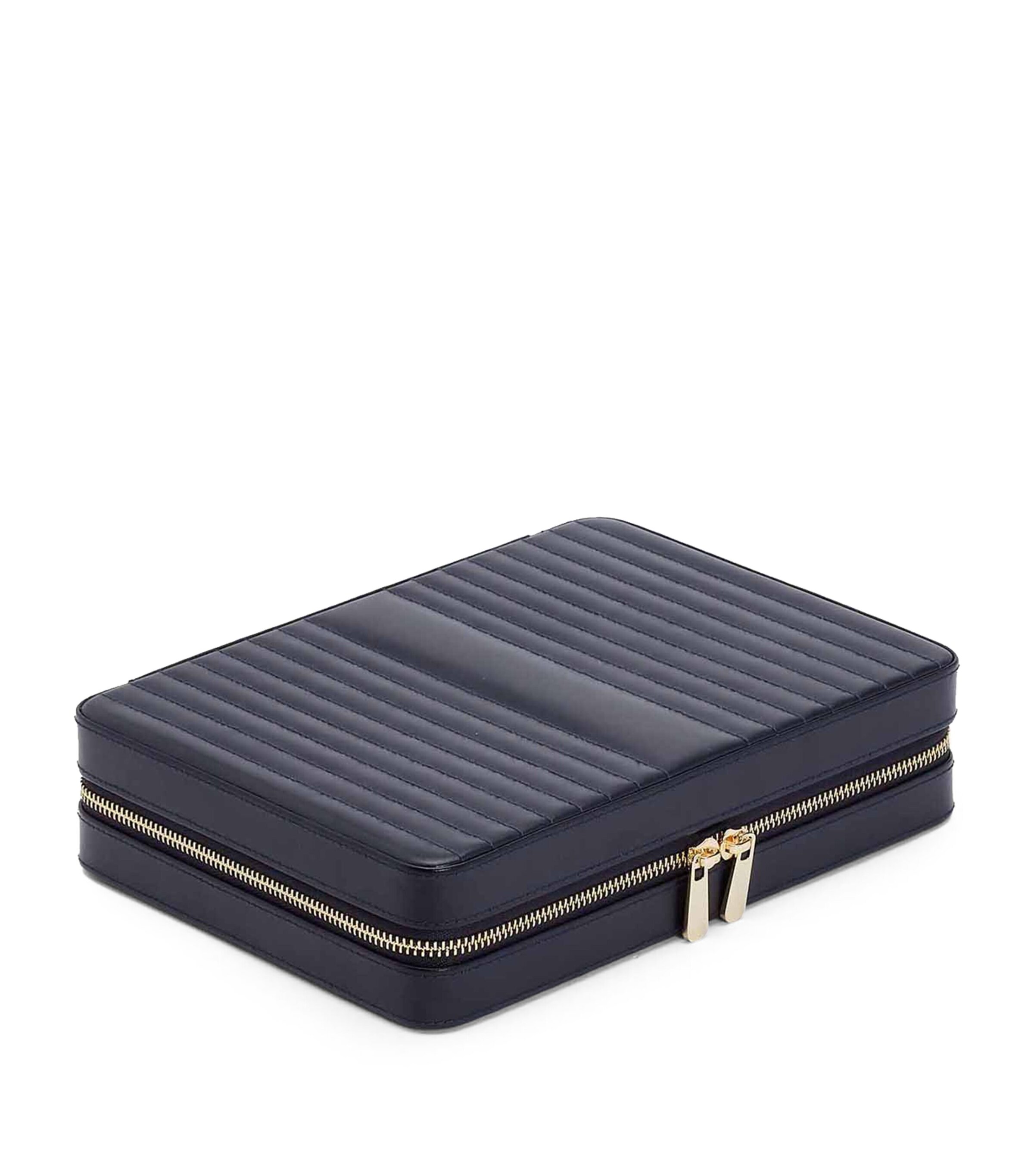 Large Leather Maria Jewellery Case NAVY Image 4