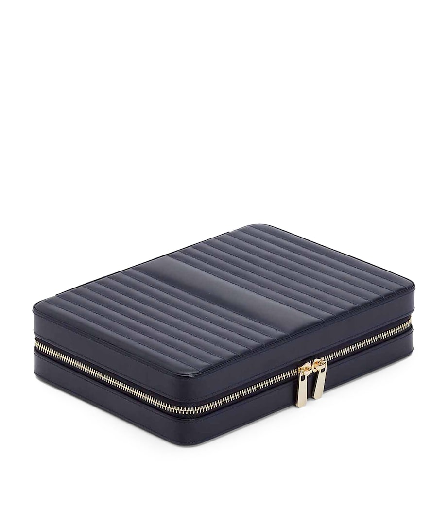 Large Leather Maria Jewellery Case NAVY Image 4