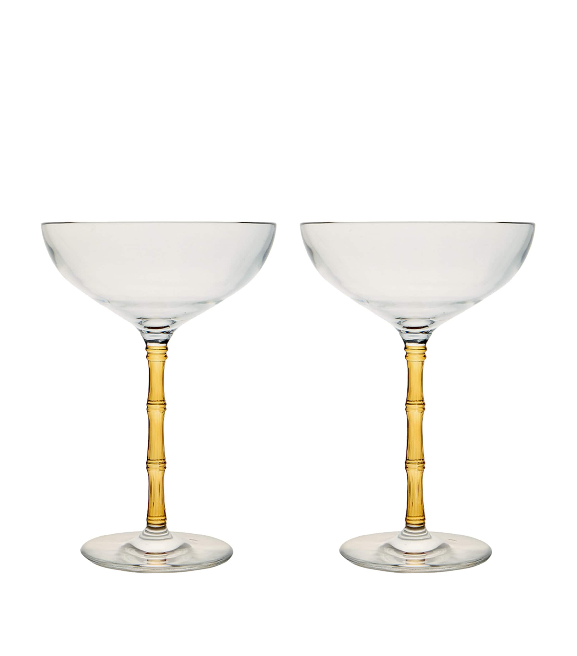 La Doublej Set of 2 Bamboo Coupe Glasses Amber Image 1