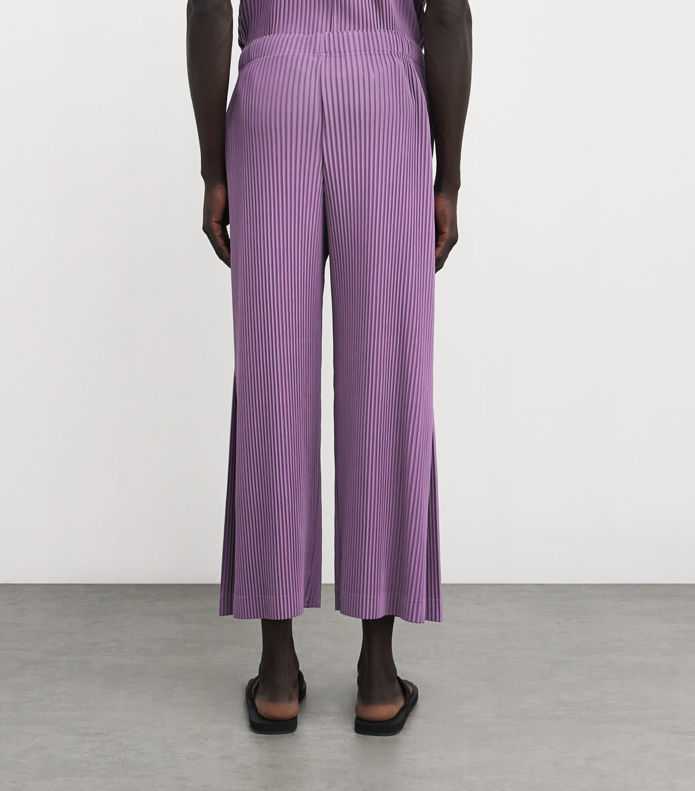 Homme Plissé Issey Miyake Mens Pleated Straight Trousers Viola Purple Image 4