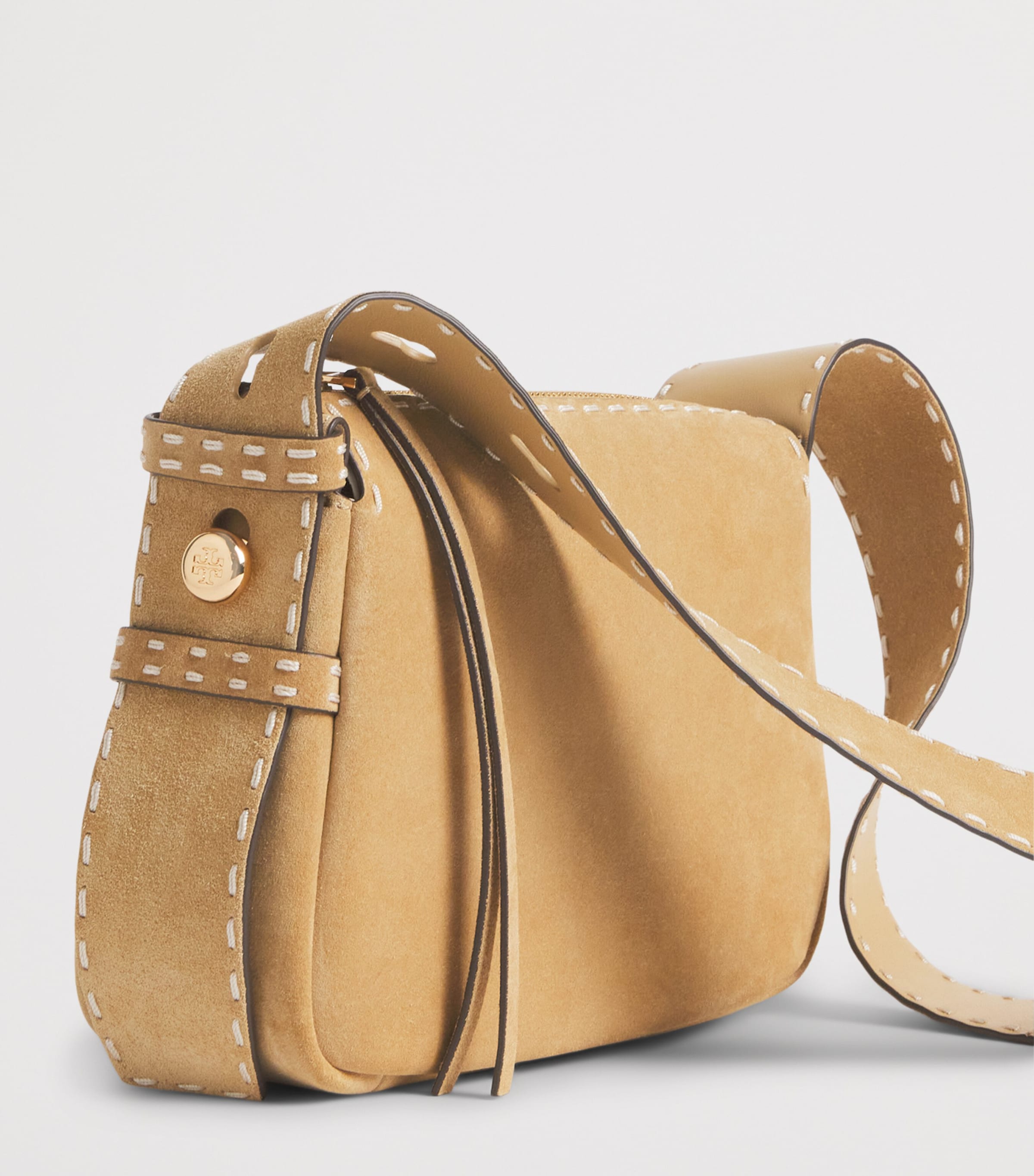 Tory Burch Small Suede Romy Shoulder Bag Butter Image 6