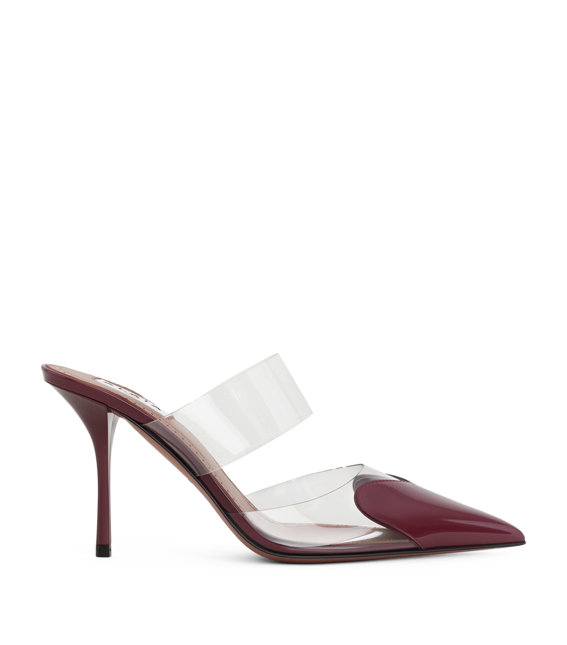 Alaïa Le Cåur Patent Leather Mules In Red