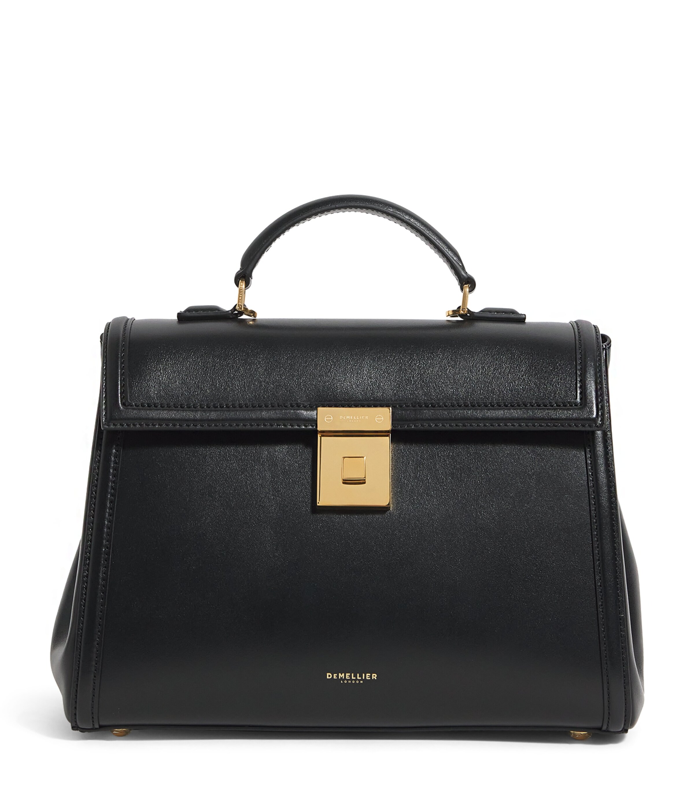 Demellier Leather Midi Paris Top-Handle Bag Black Image 1