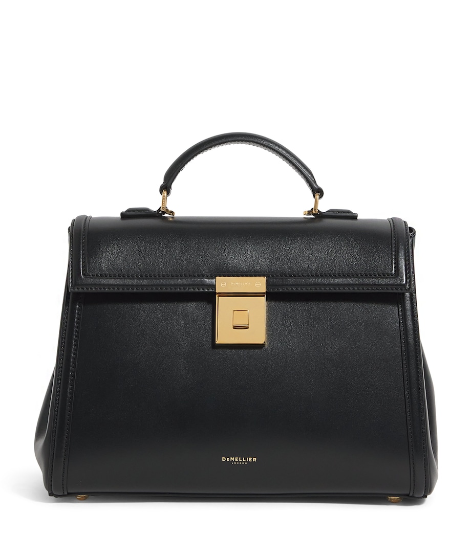 Demellier Leather Midi Paris Top-Handle Bag Black Image 1