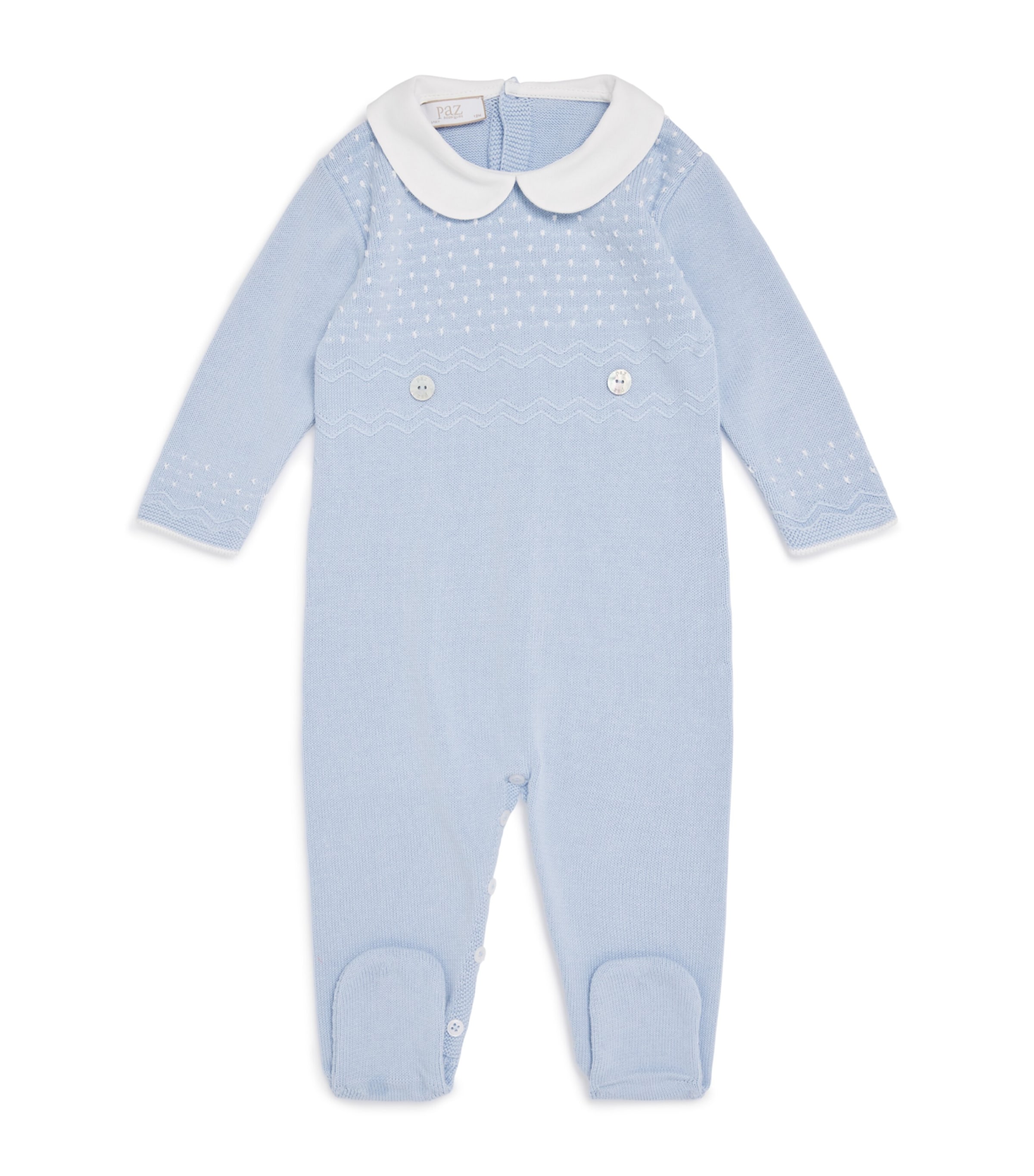 Cotton Knitted All-In-One (0-12 Months) 80160 H82 SKY BL/CRM Image 1