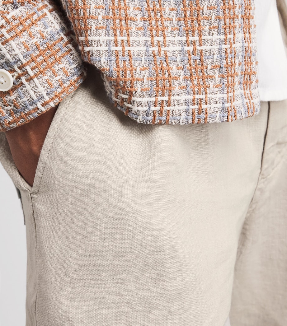 Wax London Mens Linen Kurt Shorts Beige Image 3