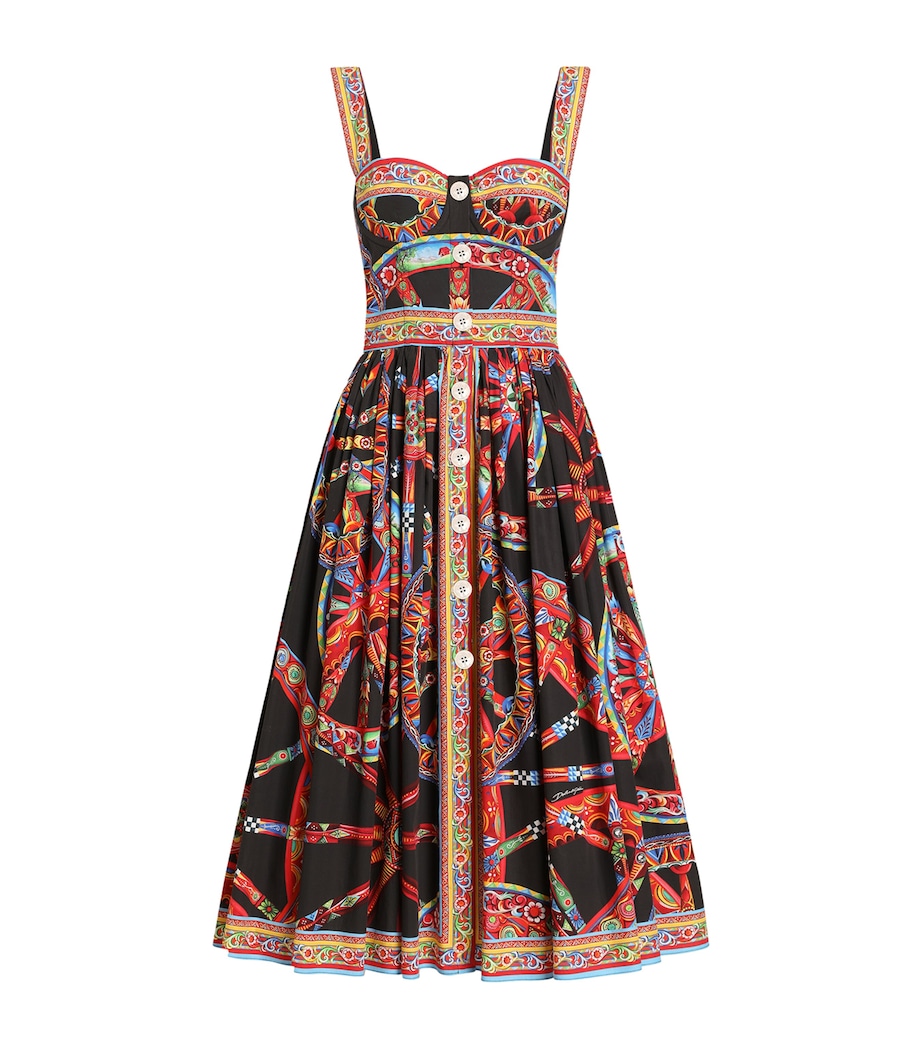 Dolce&Gabbana Womens Cotton Carretto Midi Dress Combined Col Image 1