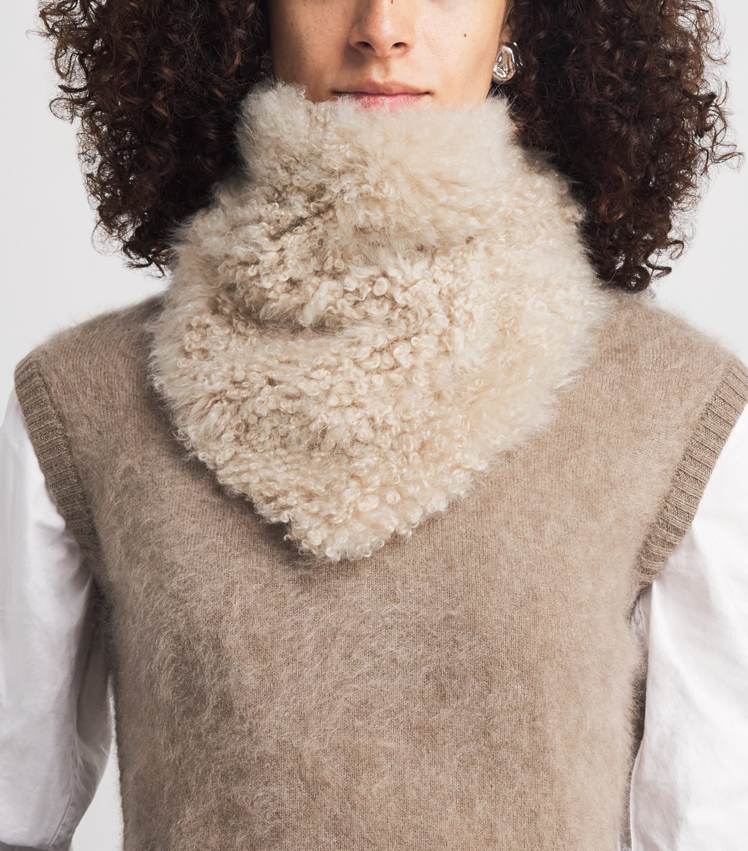 Yves Salomon Long Hair Lambswool Bandana Image 2