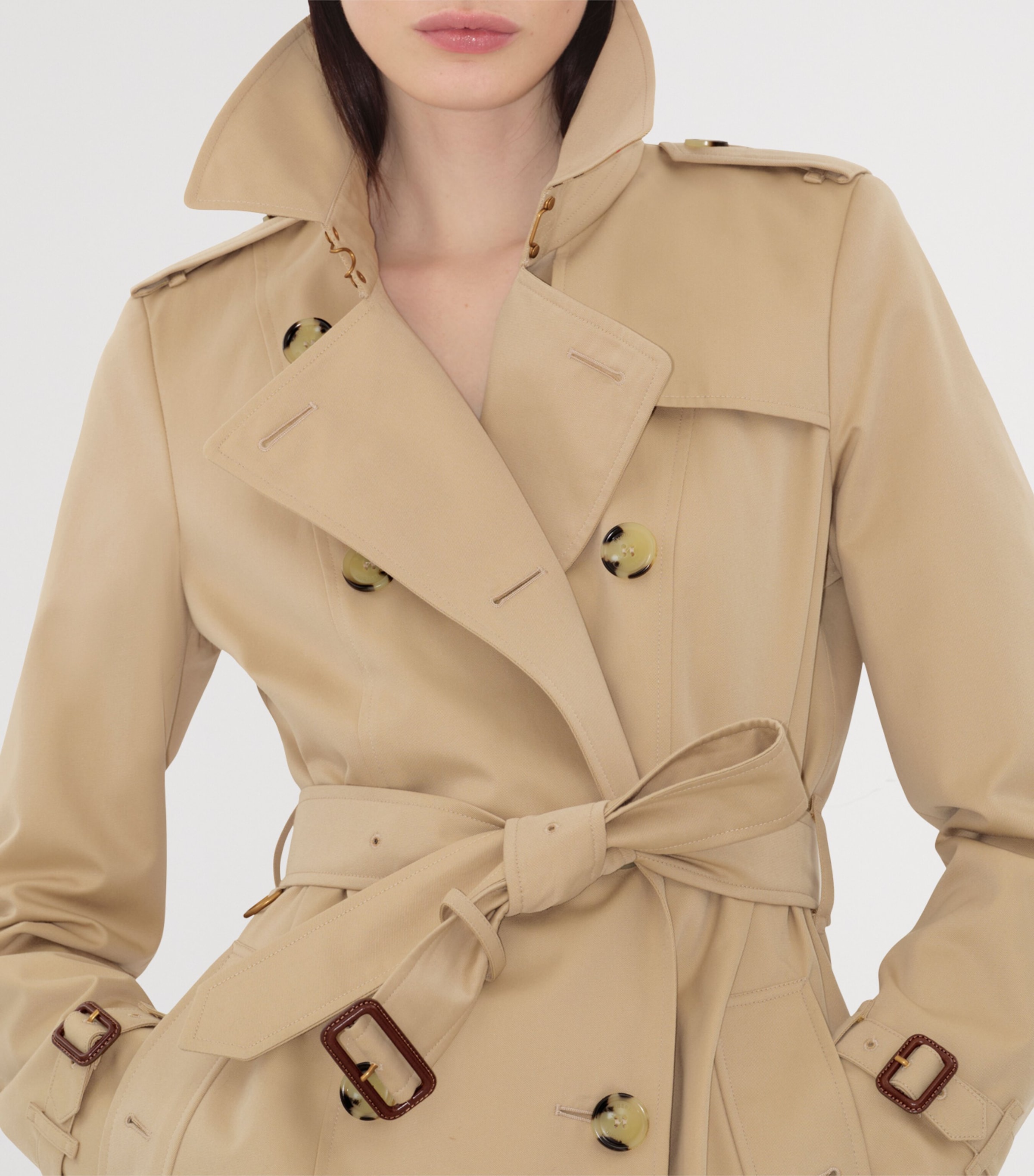 Gabardine Mid-Length Chelsea Heritage Trench Coat HONEY Image 5