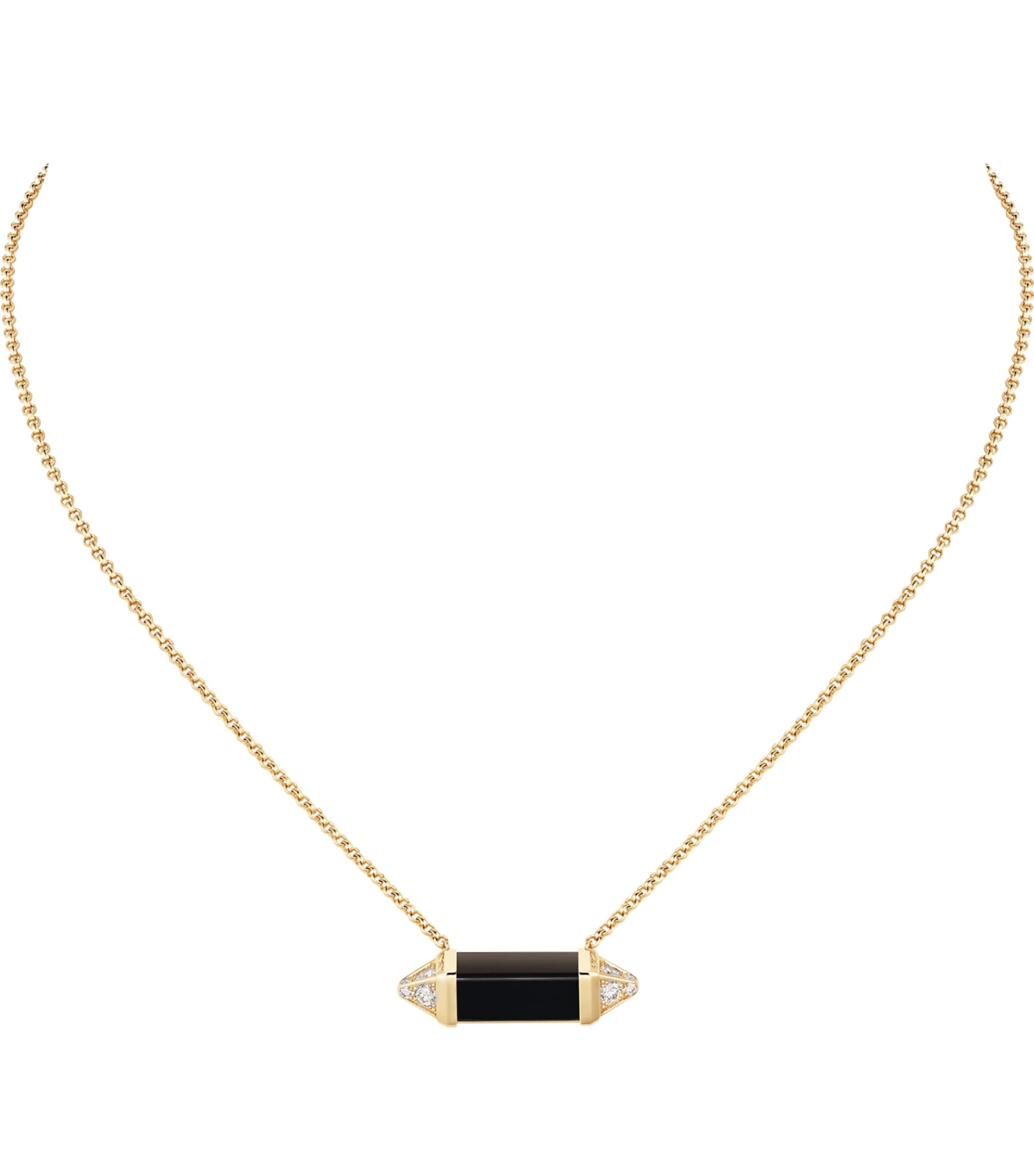 Yellow Gold, Diamond and Onyx Les Berlingots de Cartier Necklace YELLOW GOLD Image 1