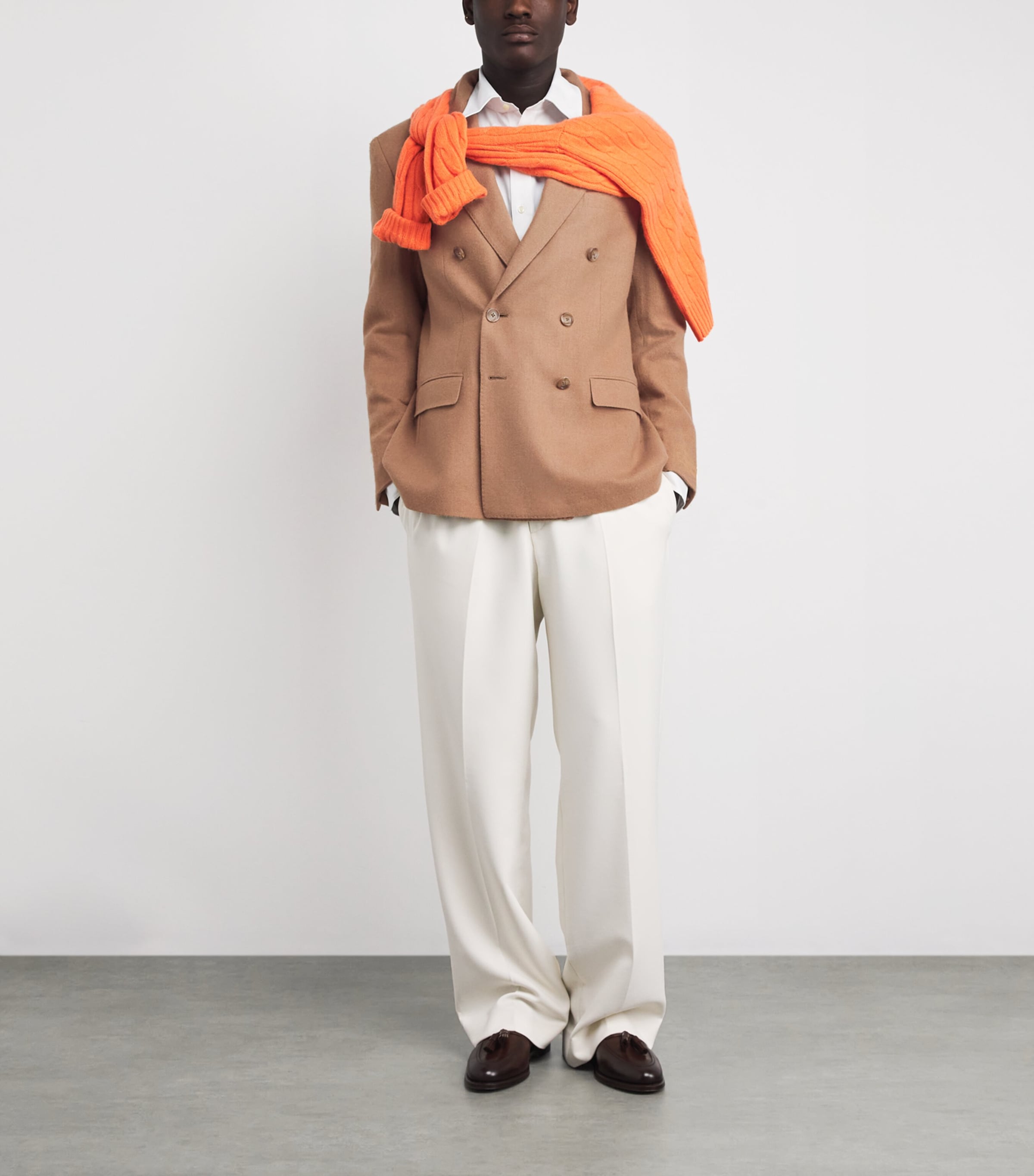 Camel Hair Double-Breasted Blazer CAMEL Image 2