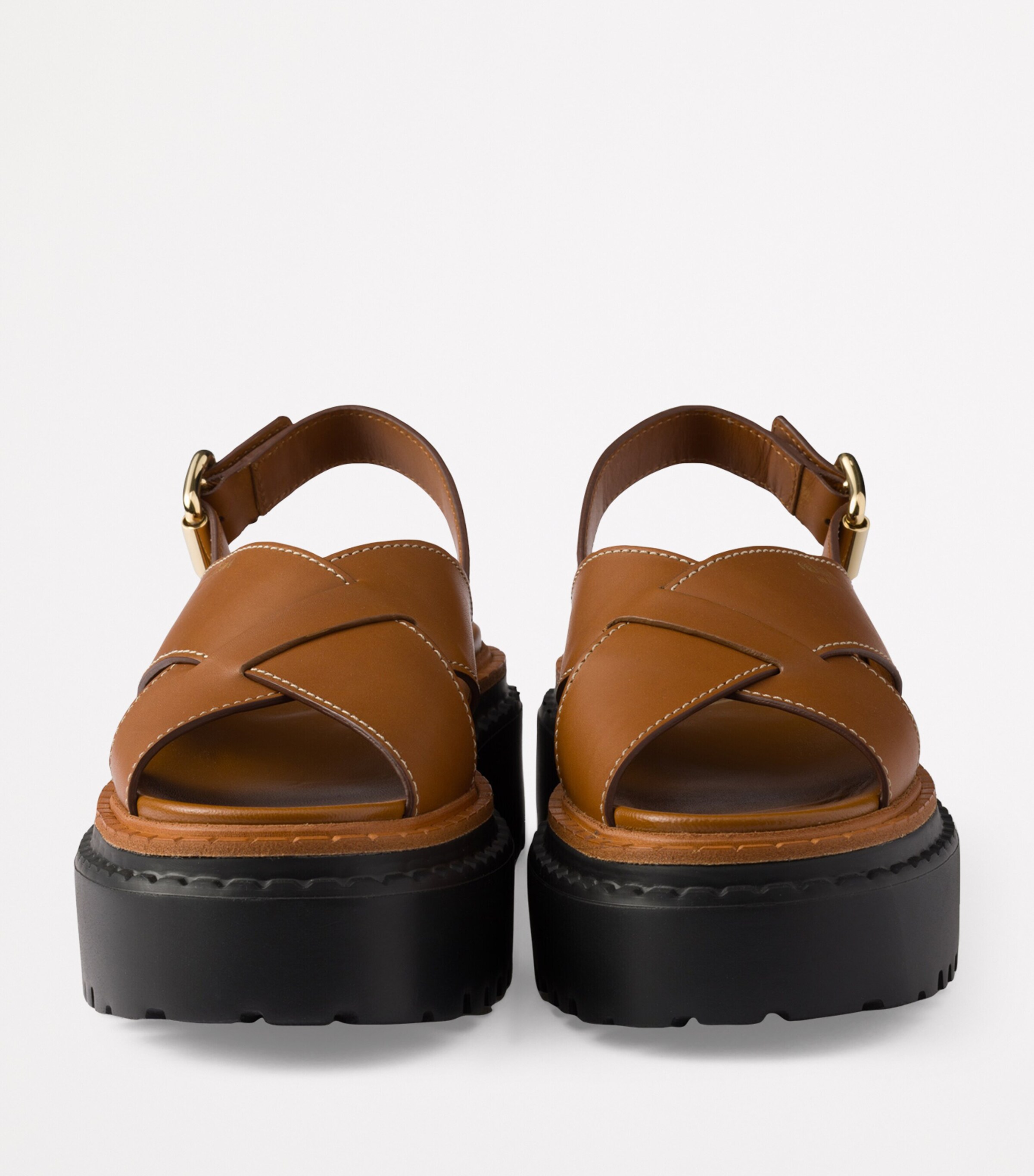 Prada Leather Criss-Cross Sandals | Harrods UK