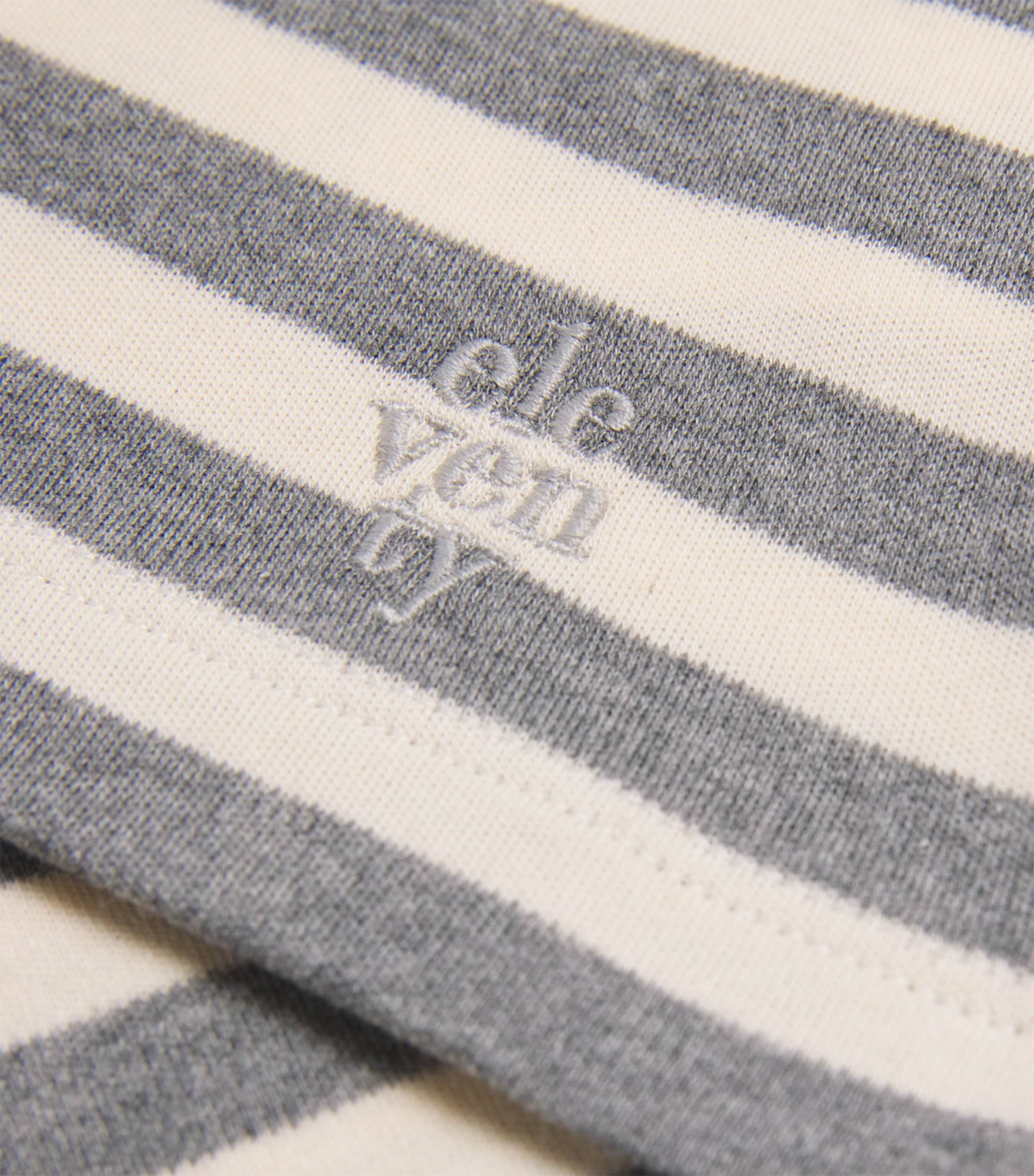 Cotton Stripe T-Shirt (2-16 Years) 105GRIVORY/GREY Image 4