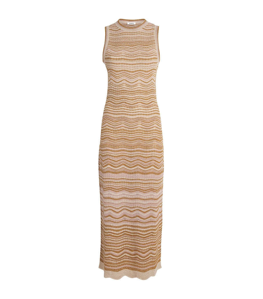Sandro Paris Womens Knitted Sleeveless Midi Dress Brown Image 1