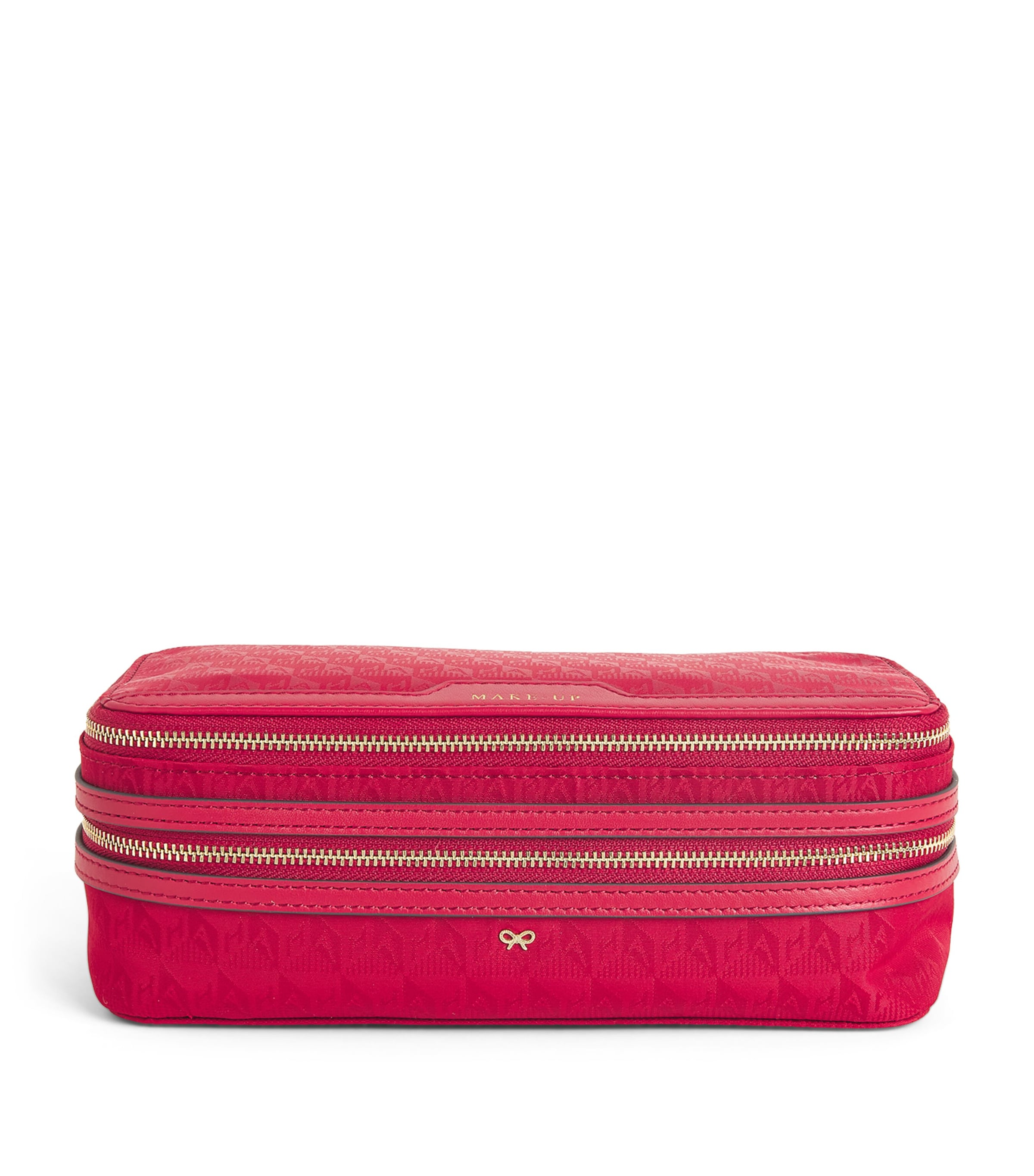 Anya Hindmarch Logo Jacquard Make-up Pouch In Red