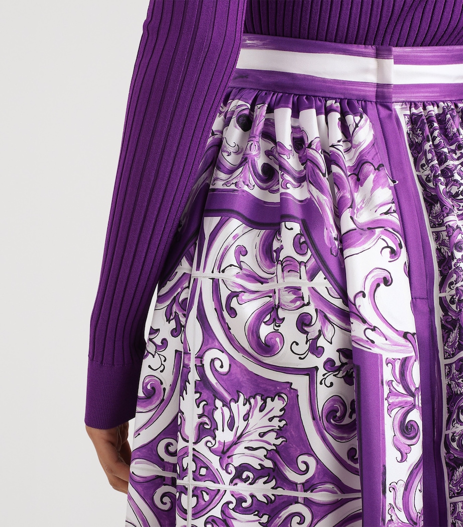 Silk Printed Midi Skirt MIX MAIOLICA Image 5