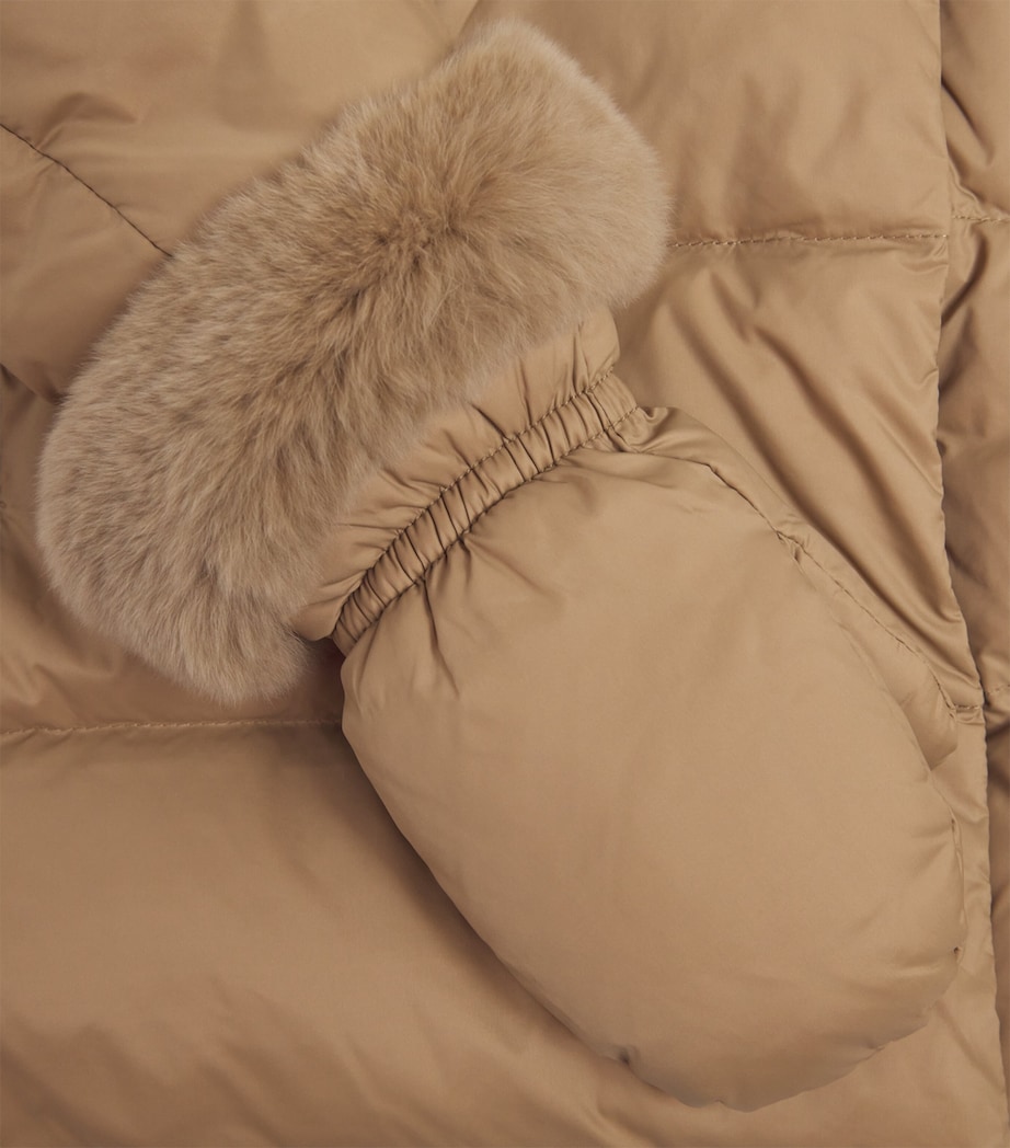 Fur-Trim Down Puffer Jacket with Mittens (6 Years) A2099LIEGEOIS Image 4