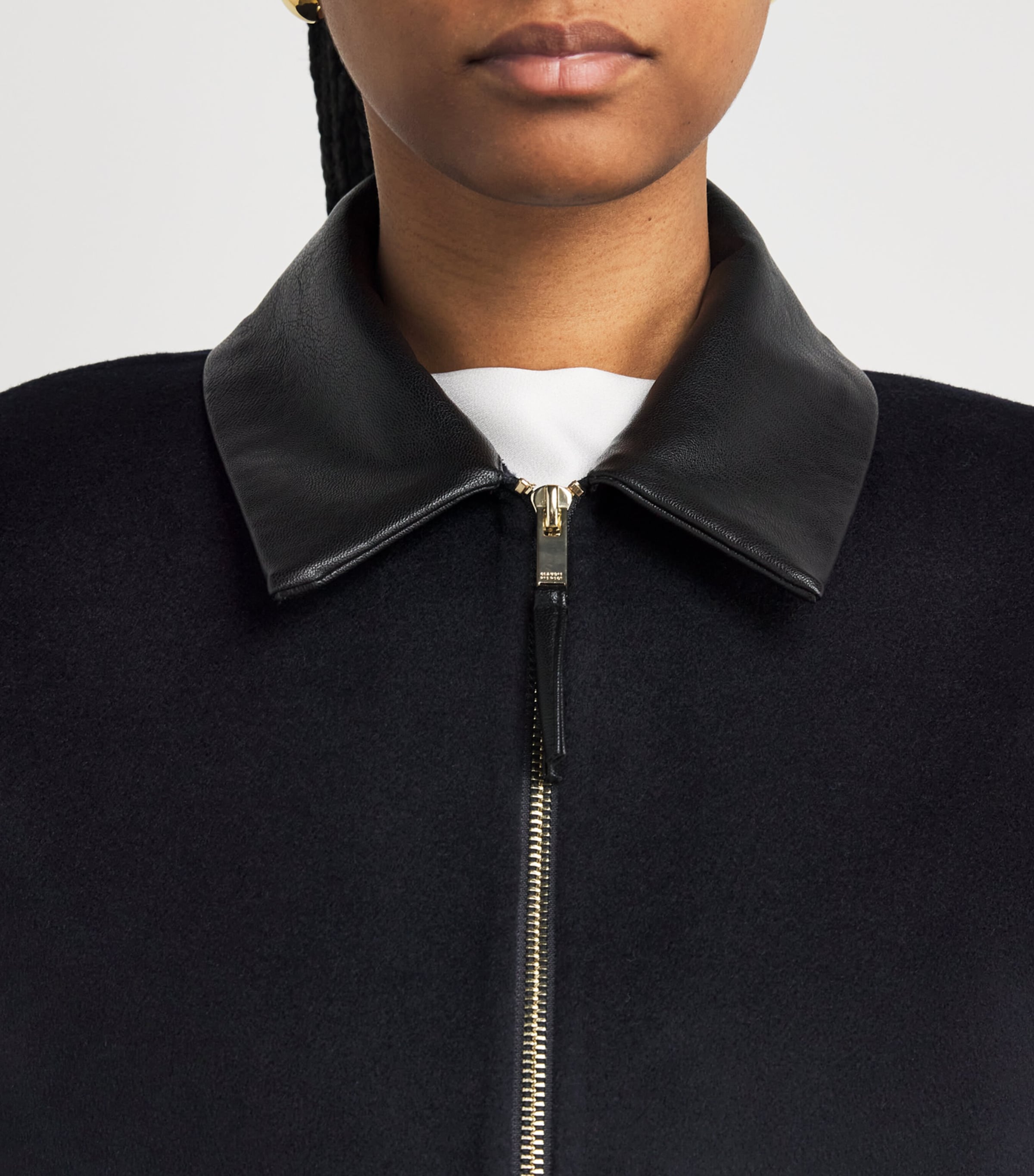 Wool-Blend Collared Jacket NAVY Image 6