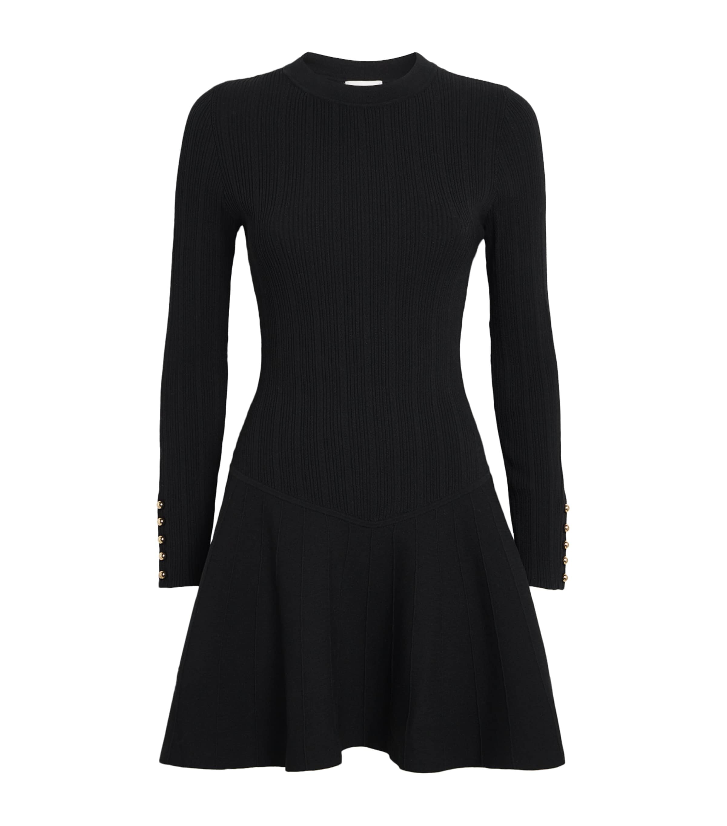 Claudie Pierlot Rib-knit Mini Dress In Black