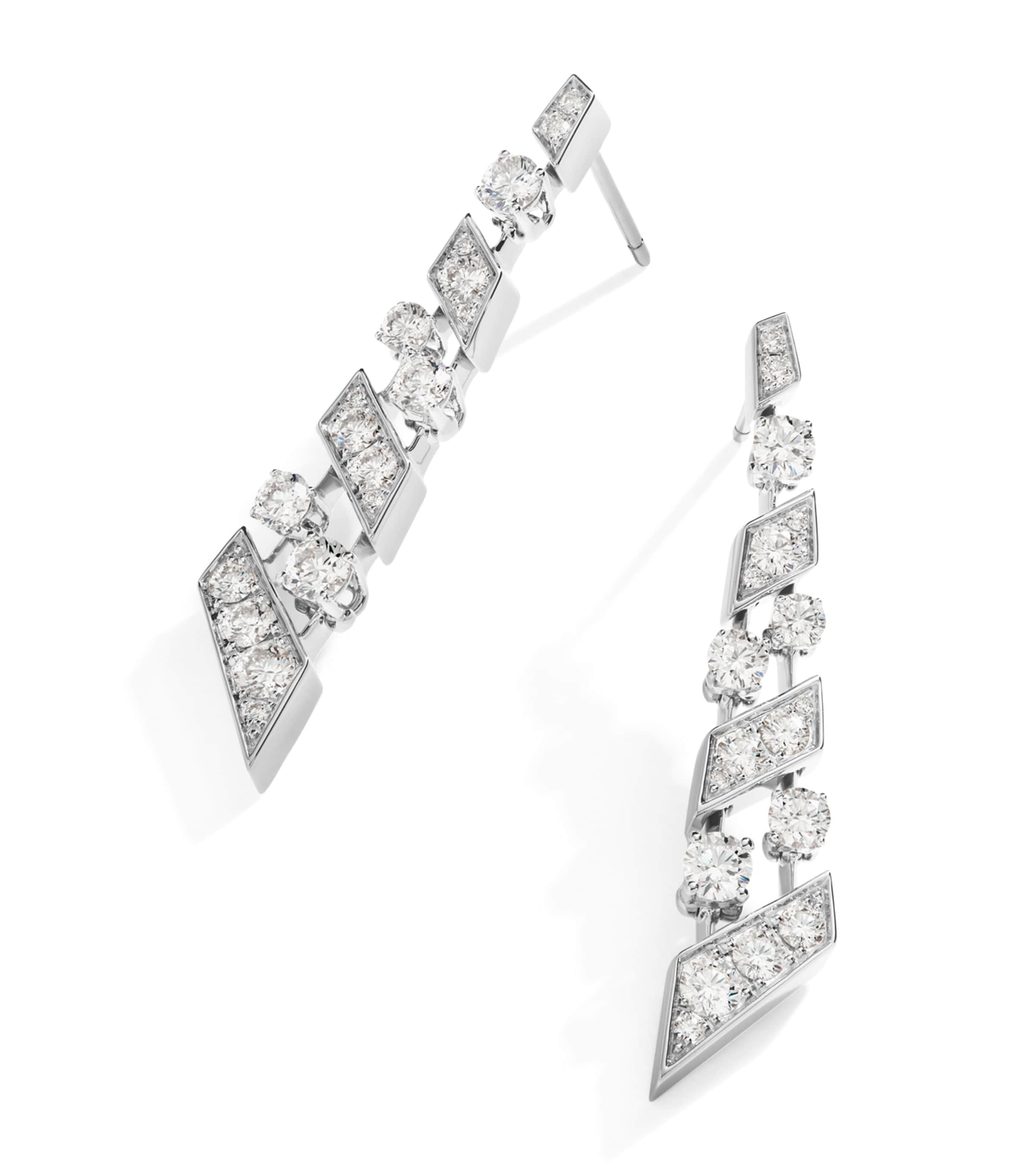 MARLI New York White Gold and Diamond Fifth Avenue Drop Earrings White Gold Image 1
