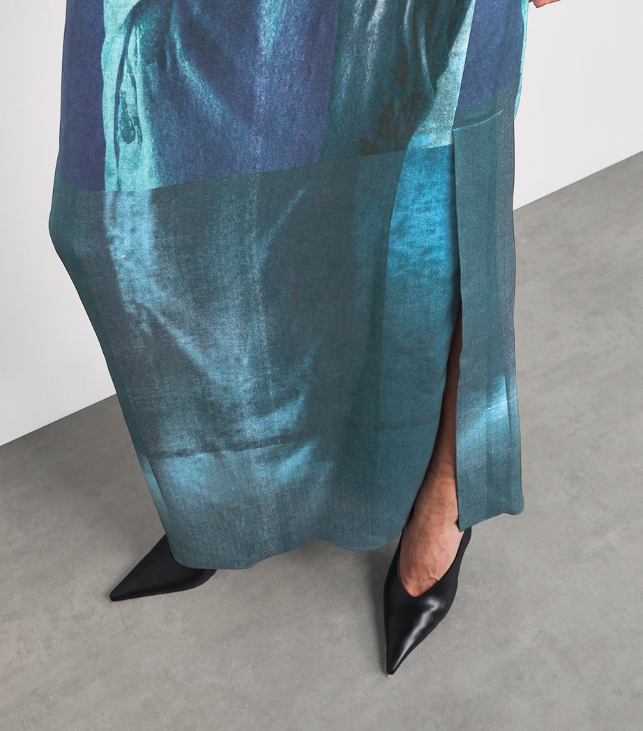 Jean Paul Gaultier Womens Draped Water Maxi Dress Indigo/vntgblue Image 6
