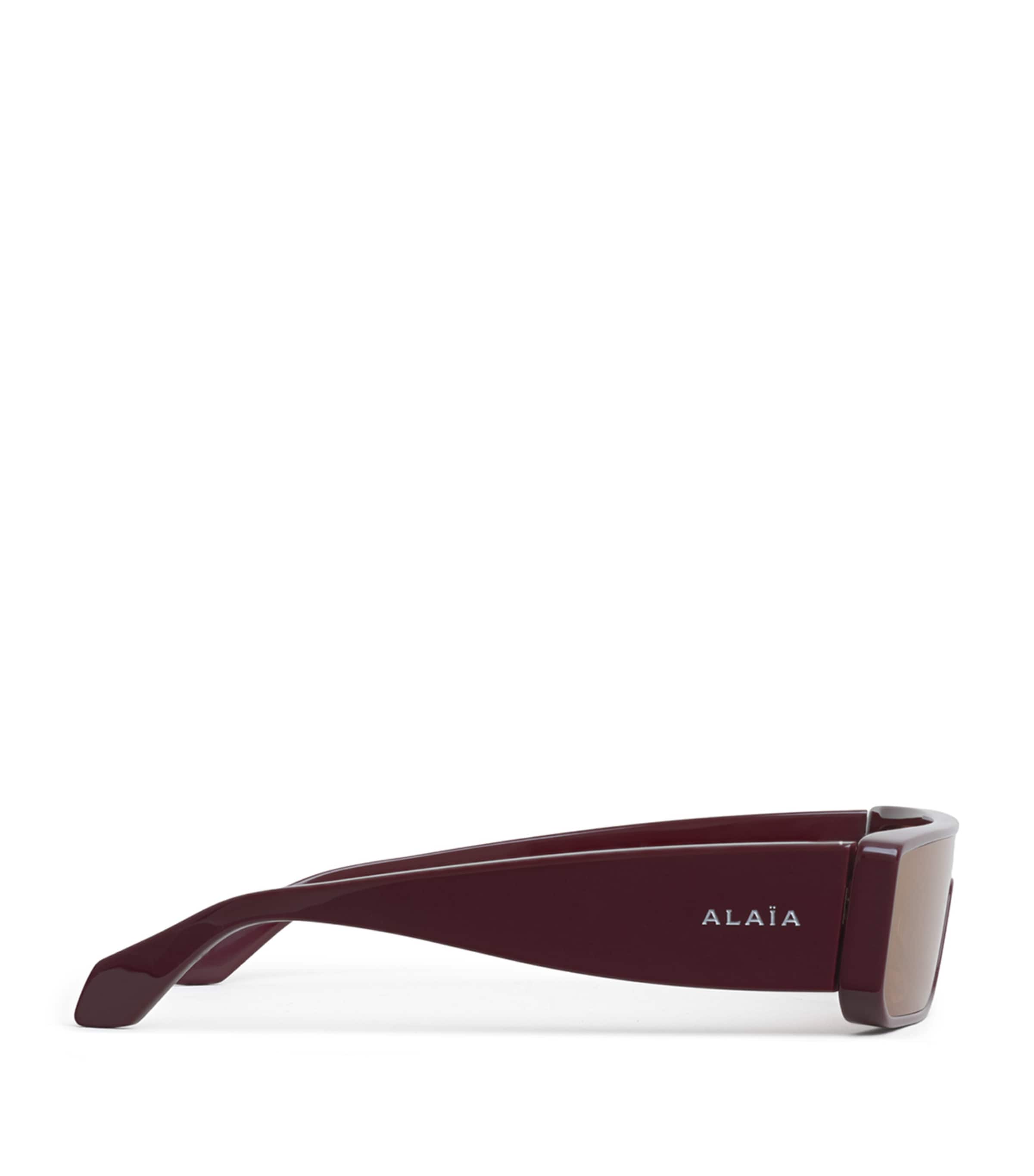 Alaïa Acetate Rectangle Mask Sunglasses Red Image 2