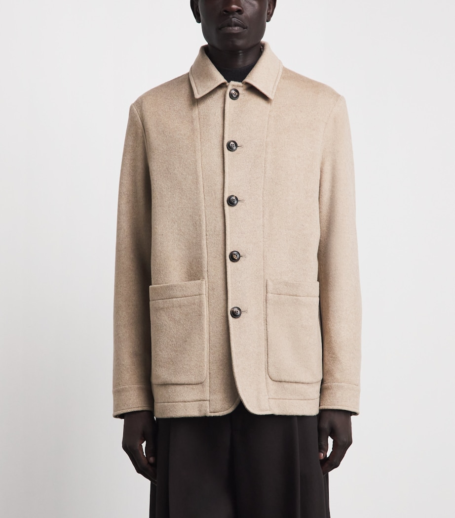 Pal Zileri Mens Cashmere Blouson Jacket Light Brown Image 4