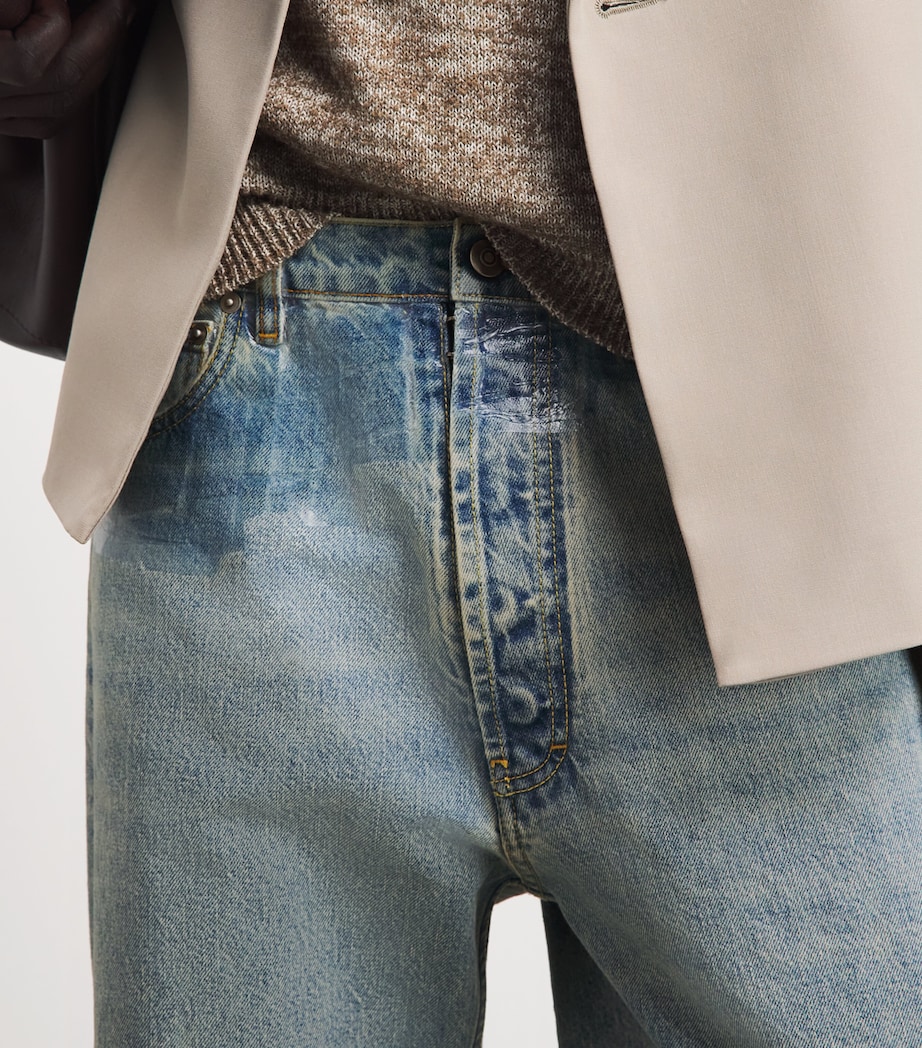 Maison Margiela Mens Wide-Leg Jeans Ice Blue Image 3