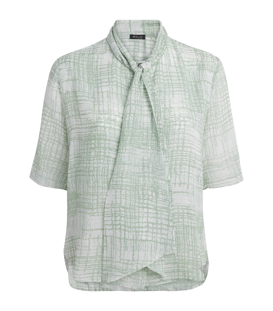 Kiton Womens Silk Printed Shirt Mint Green Image 1