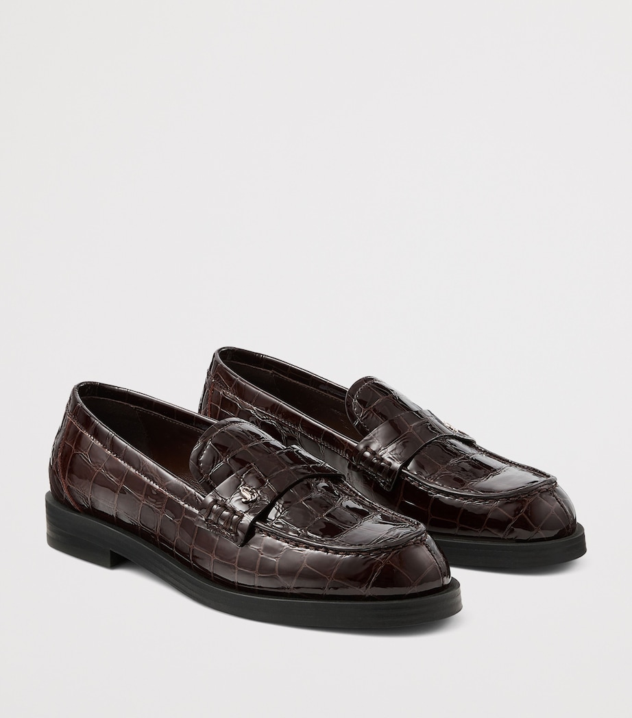 Ivy Croc-Embossed Leather Loafers SAMBUCO Image 2
