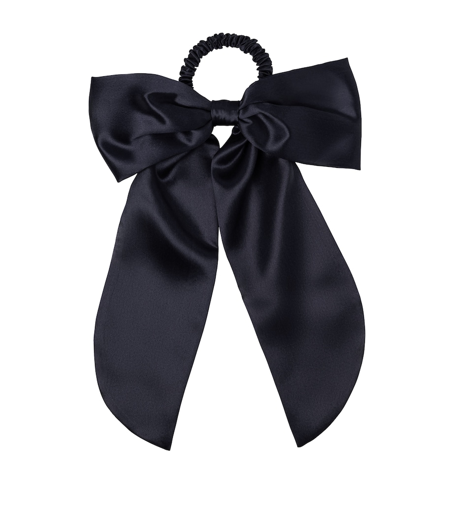Mulberry Silk Hair Bow BLACK Image 2