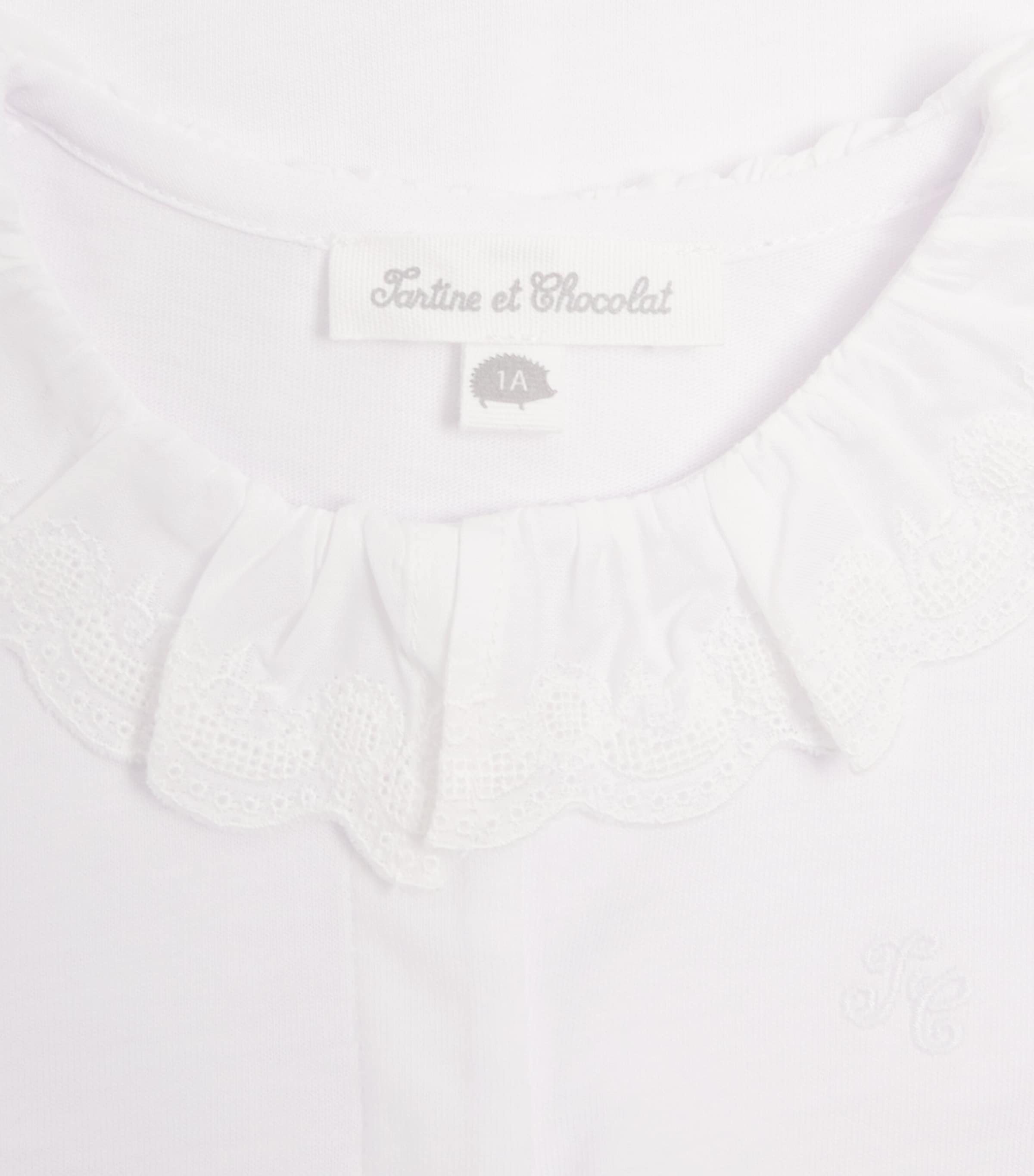 Cotton Collar Bodysuit (1-18 Months) 1BLANC Image 3