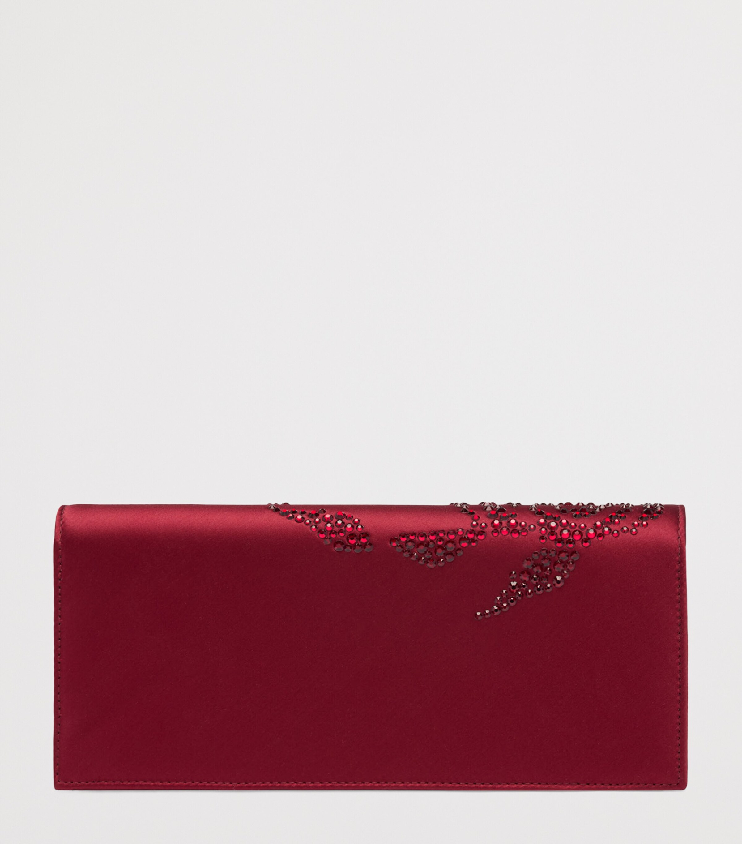 Satin Embellished Vivien Clutch Bag WINE Image 3