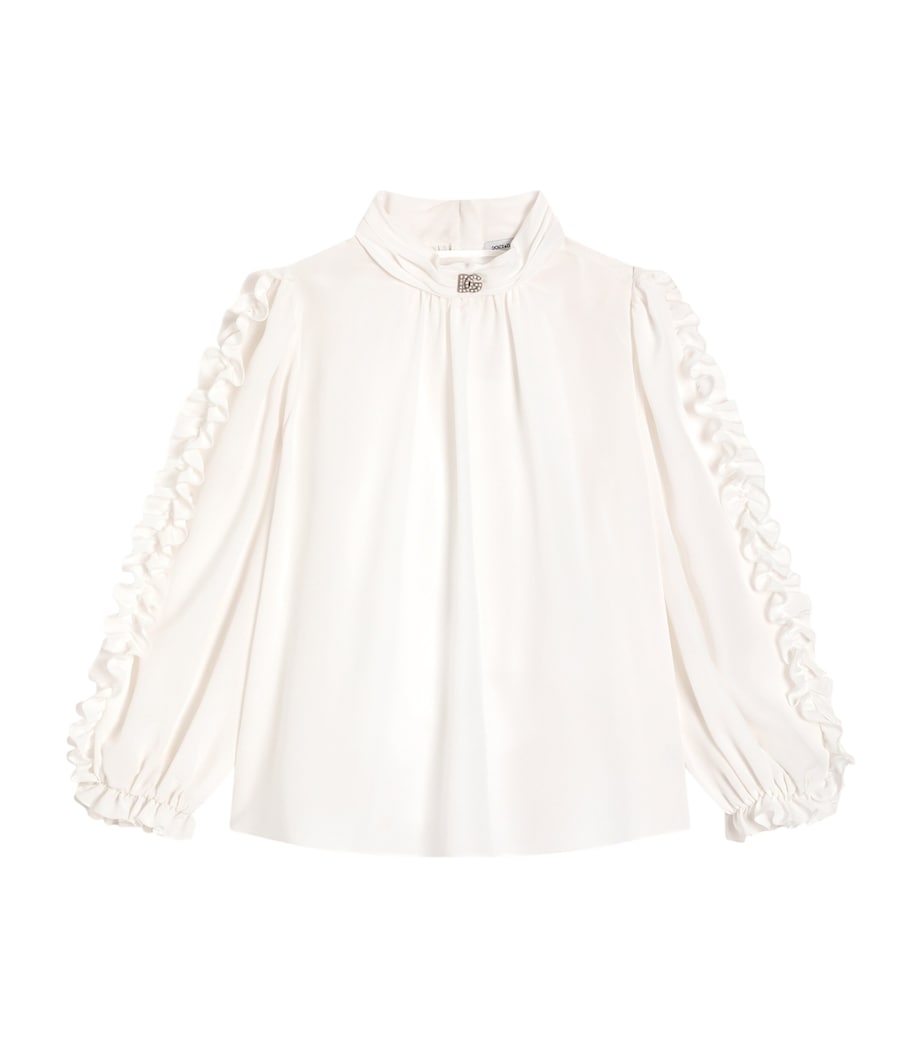 Dolce&Gabbana Kids Silk Ruffled Blouse (8-12+ Years) White Image 1